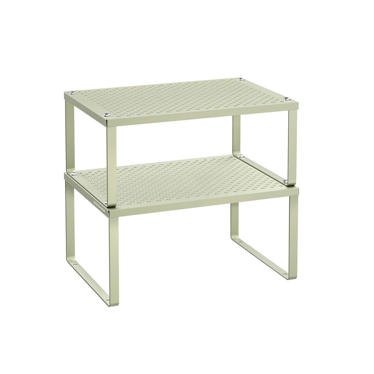 Set of 2 Stackable and Expandable Spice Racks Laurel Green