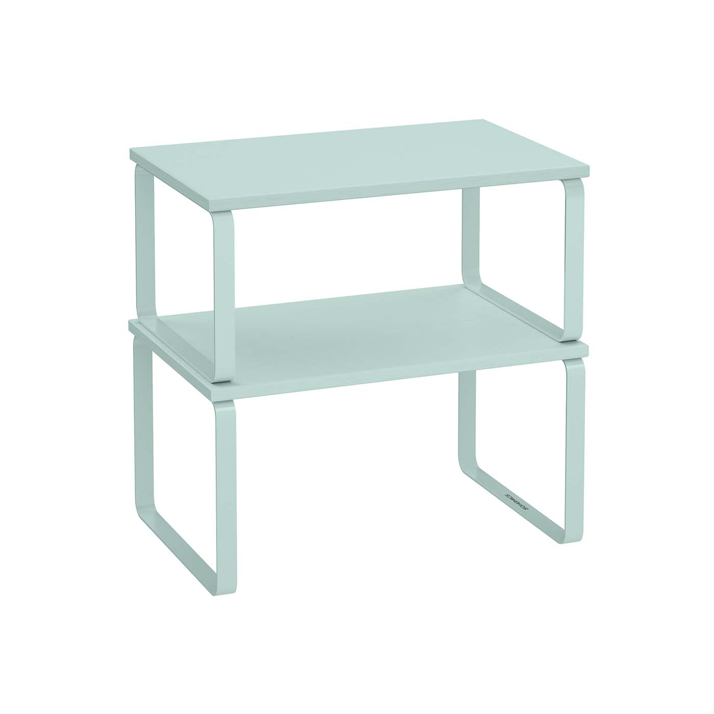 Set of 2 Expandable Kitchen Spice Rack Stackable Moonlight Green Set of 2 Expandable Kitchen Spice Rack Stackable Moonlight Green