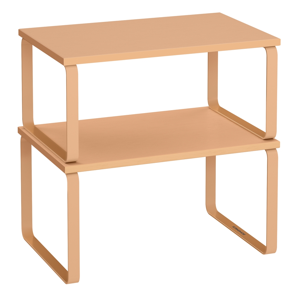 Set of 2 Expandable Kitchen Spice Rack Stackable Apricot Orange Set of 2 Expandable Kitchen Spice Rack Stackable Apricot Orange