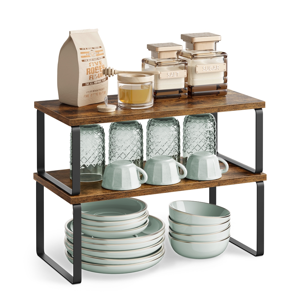 Set of 2 Cupboard Shelf Organisers
