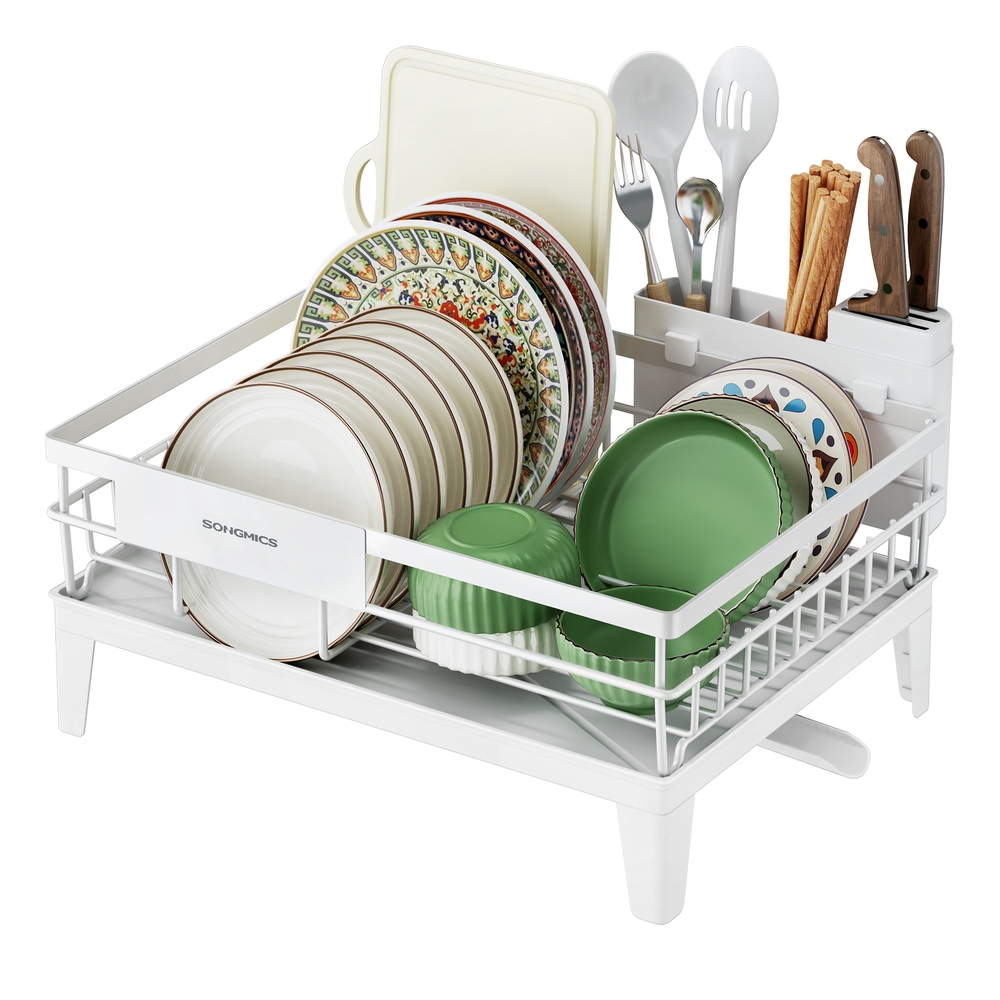 Dish Drying Rack for Kitchen Counter Cloud White Dish Drying Rack for Kitchen Counter Cloud White