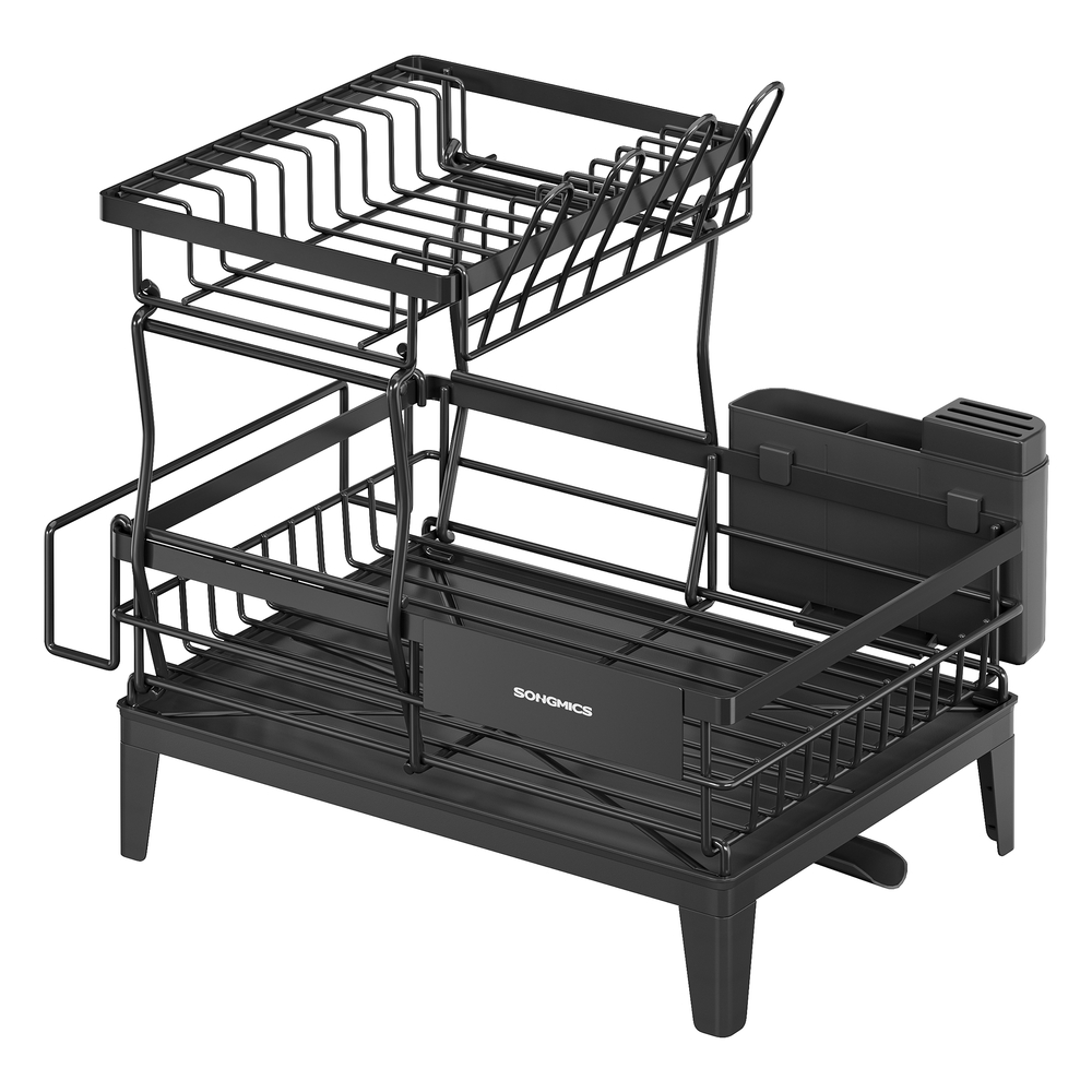 Dish Drying Rack 360° Rotatable and Extendable Spout Ink Black Dish Drying Rack 360° Rotatable and Extendable Spout Ink Black