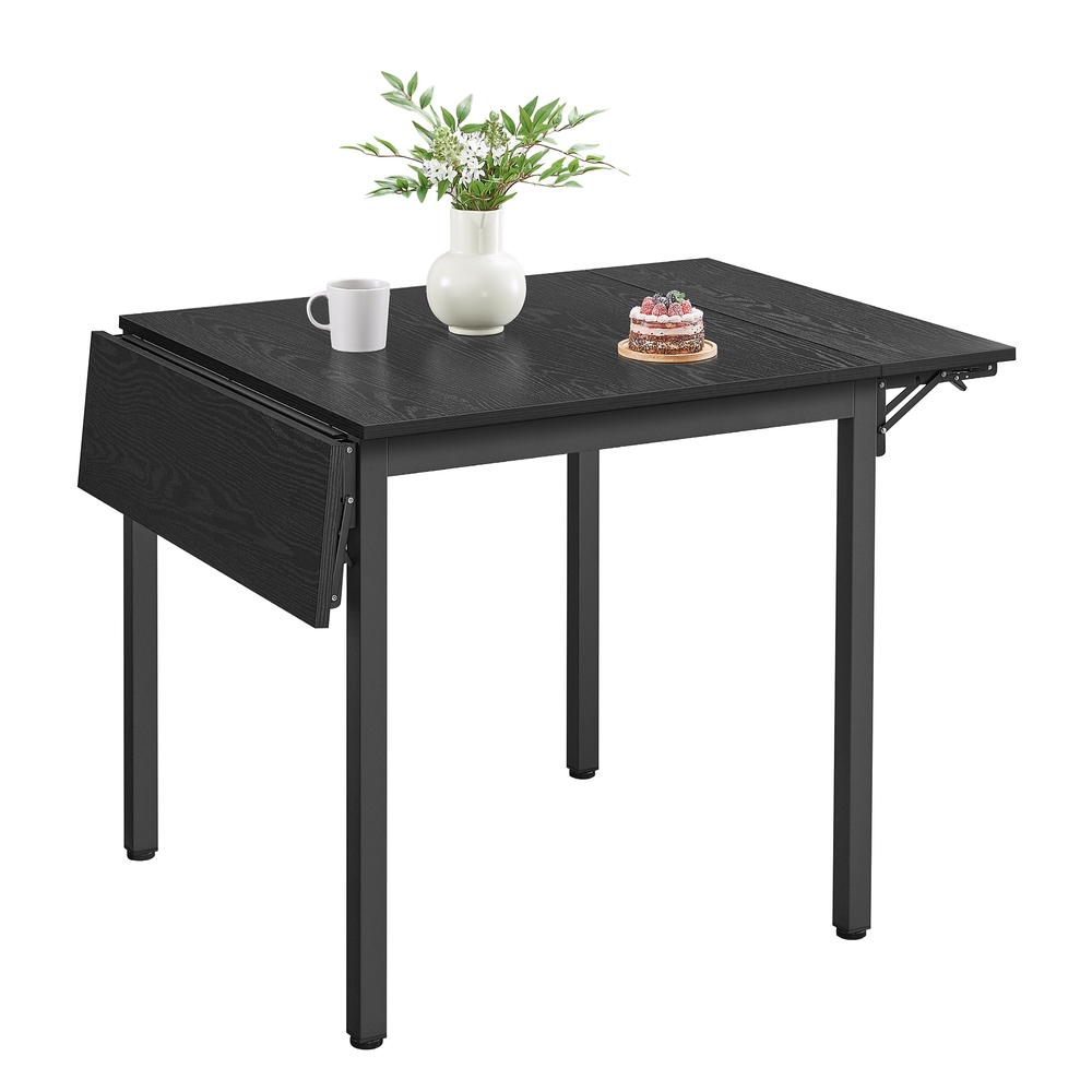 Folding Dining Table Ebony Black and Ink Black