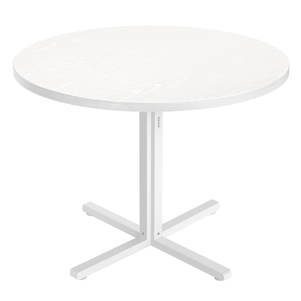 Round Dining Table for 4 People Farmhouse Style Snow White