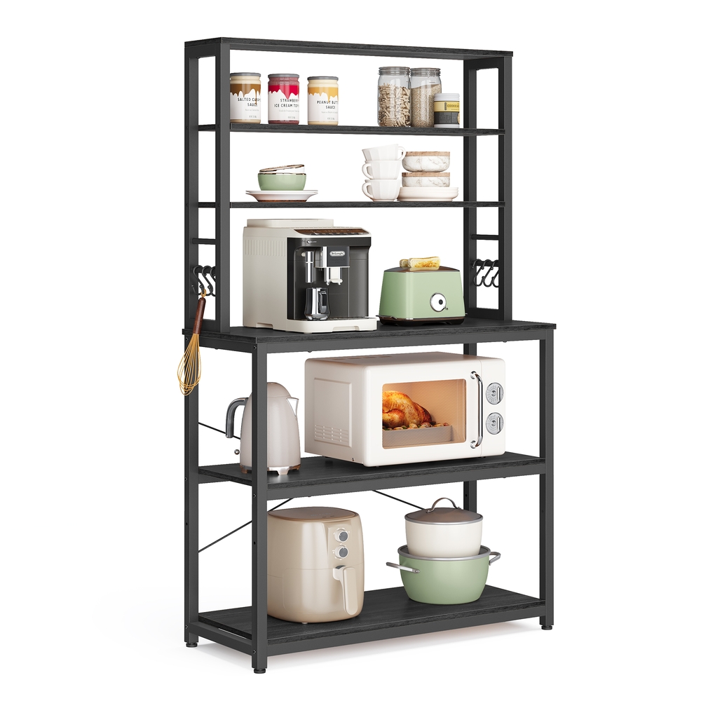 Kitchen Storage Rack 40 x 80 x 167 cm Charcoal Grey and Ink Black