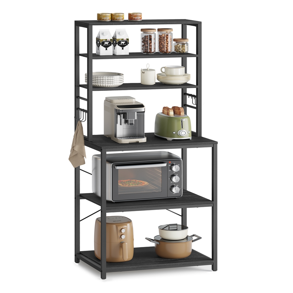 Kitchen Storage Rack 40 x 60 x 167 cm Charcoal Grey and Ink Black