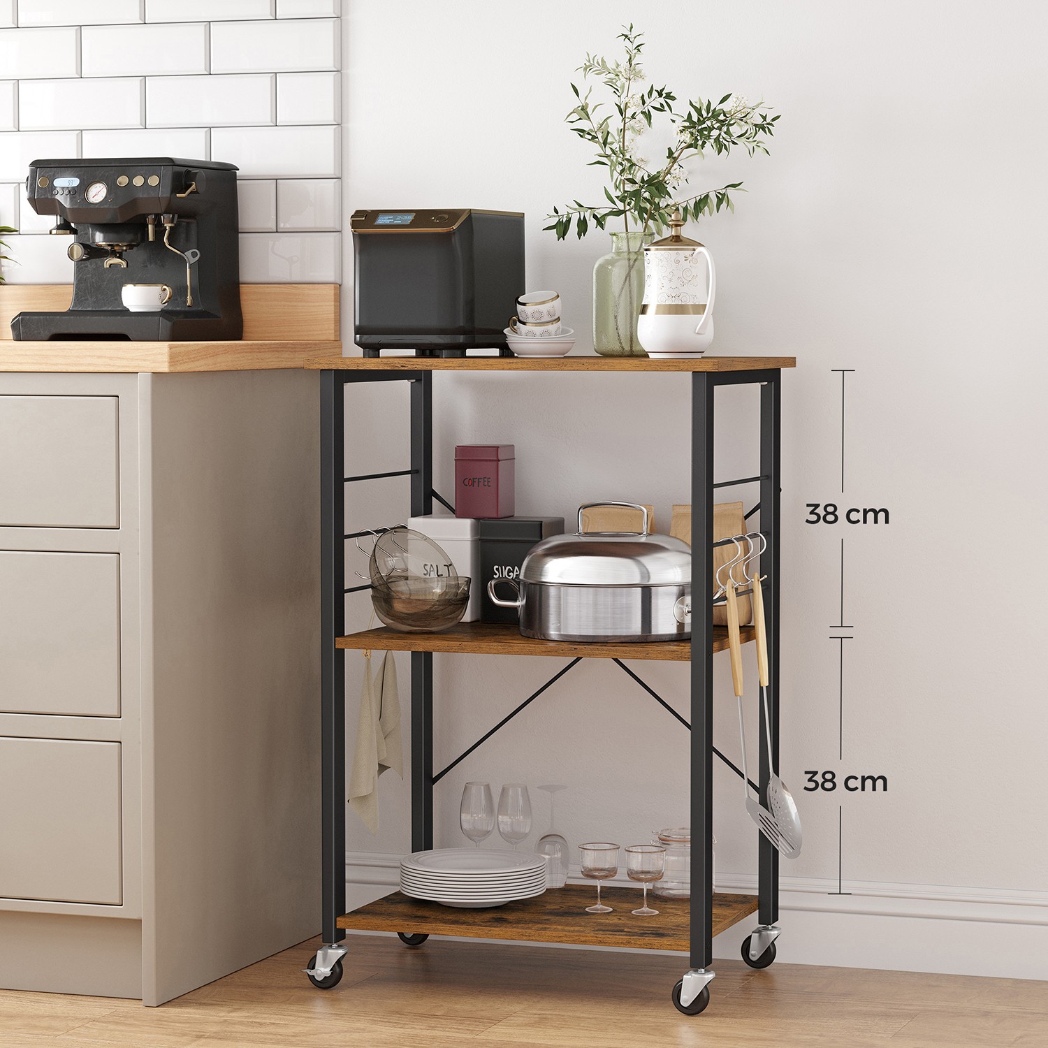 Serving Trolley with 3 Shelves