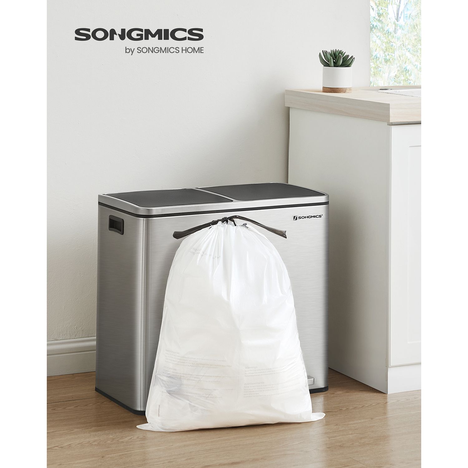 25L Drawstring Rubbish Bags 3 Rolls 120 Pieces