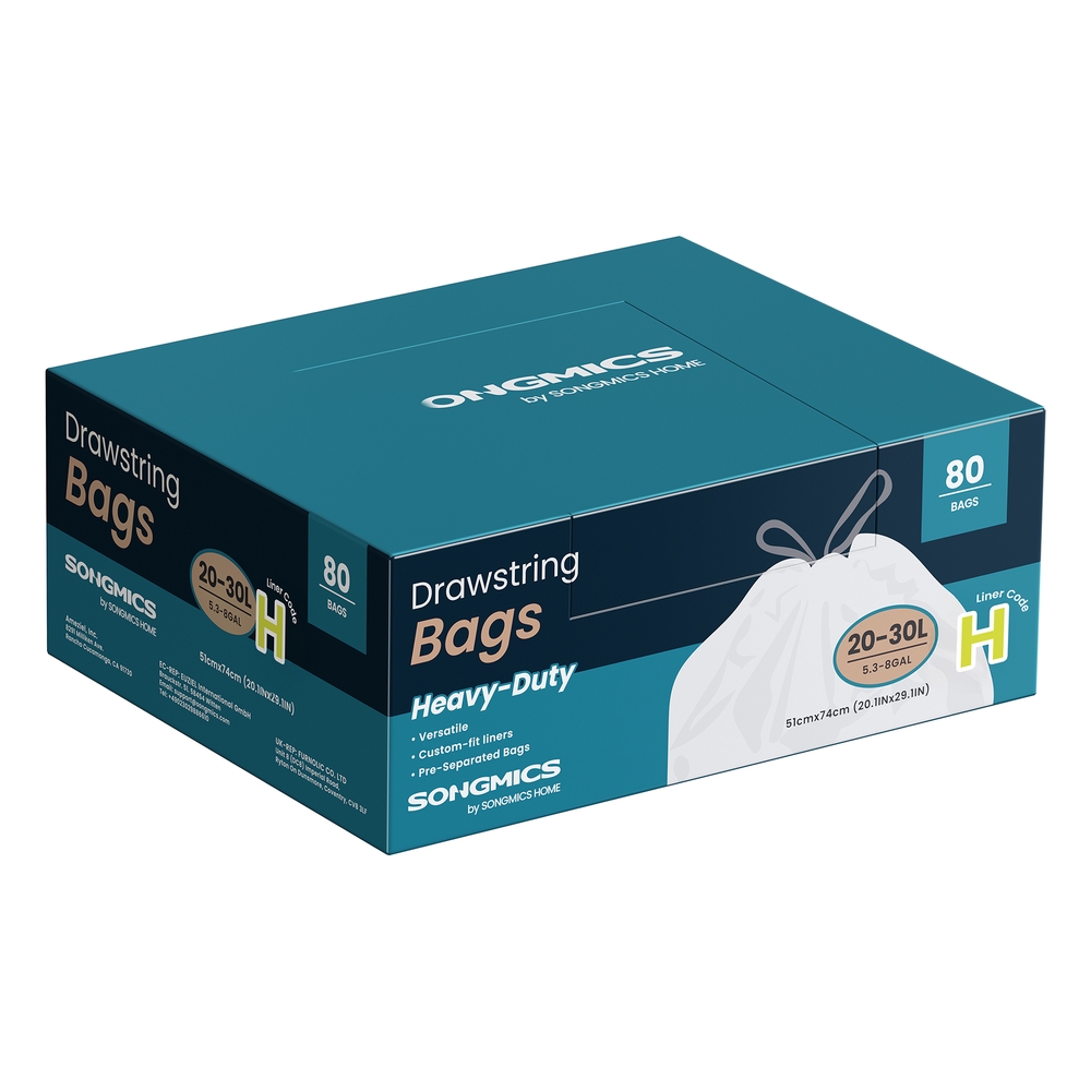 Bin Bags 30 L Rubbish Bags with Drawstrings 80 Pieces Quick-Dispense Box Bin Bags 30 L Rubbish Bags with Drawstrings 80 Pieces Quick-Dispense Box