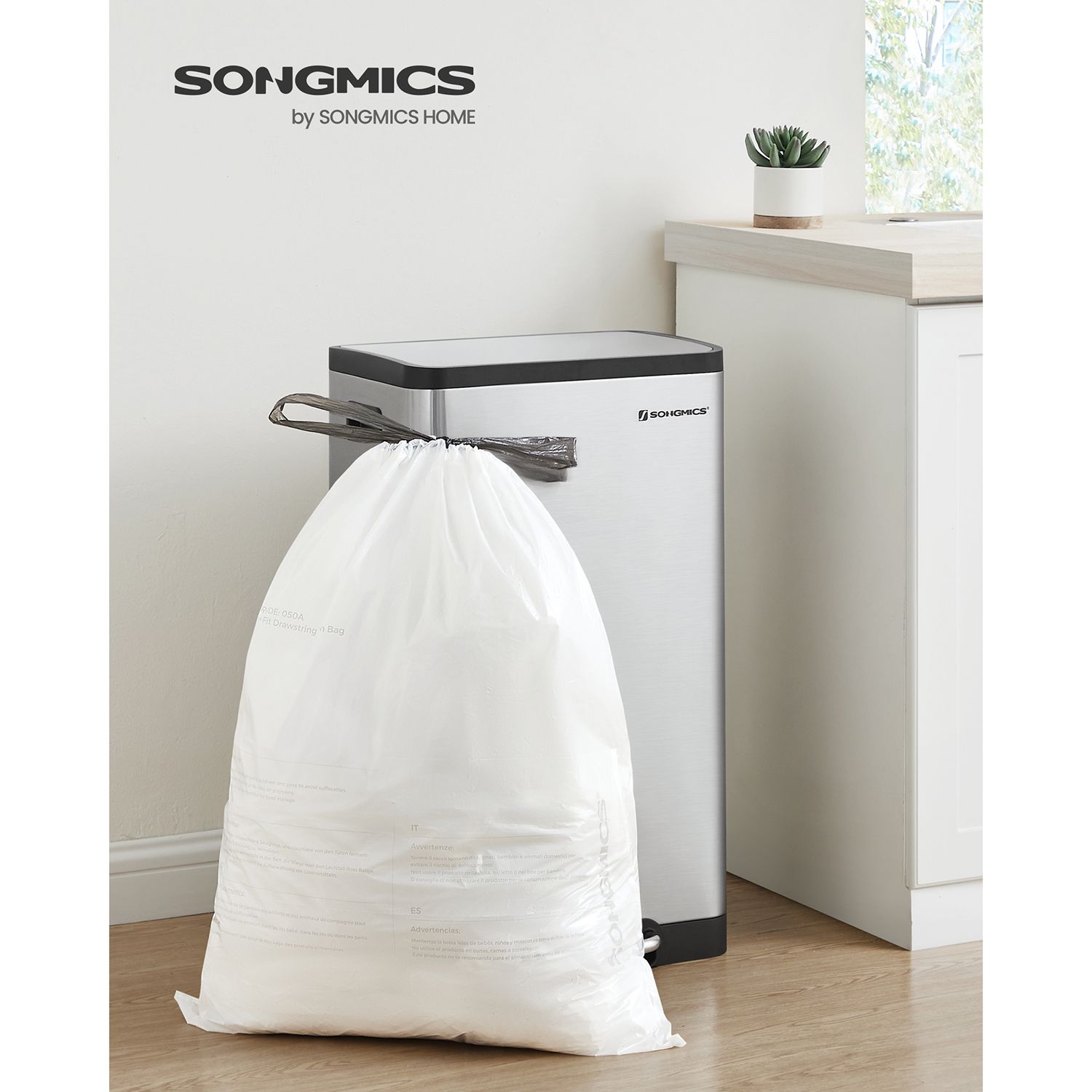 50L Drawstring Rubbish Bags 1 Roll 40 Pieces