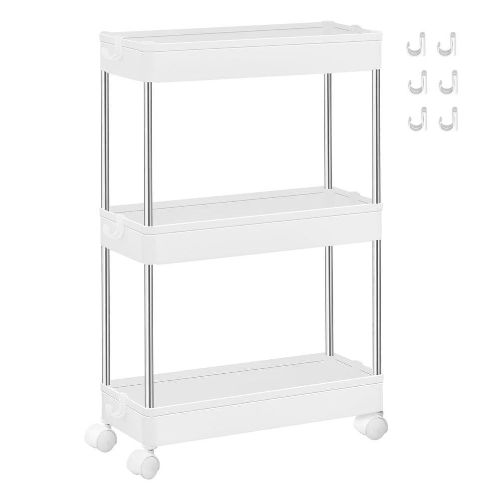 3-Tier Storage Trolley White