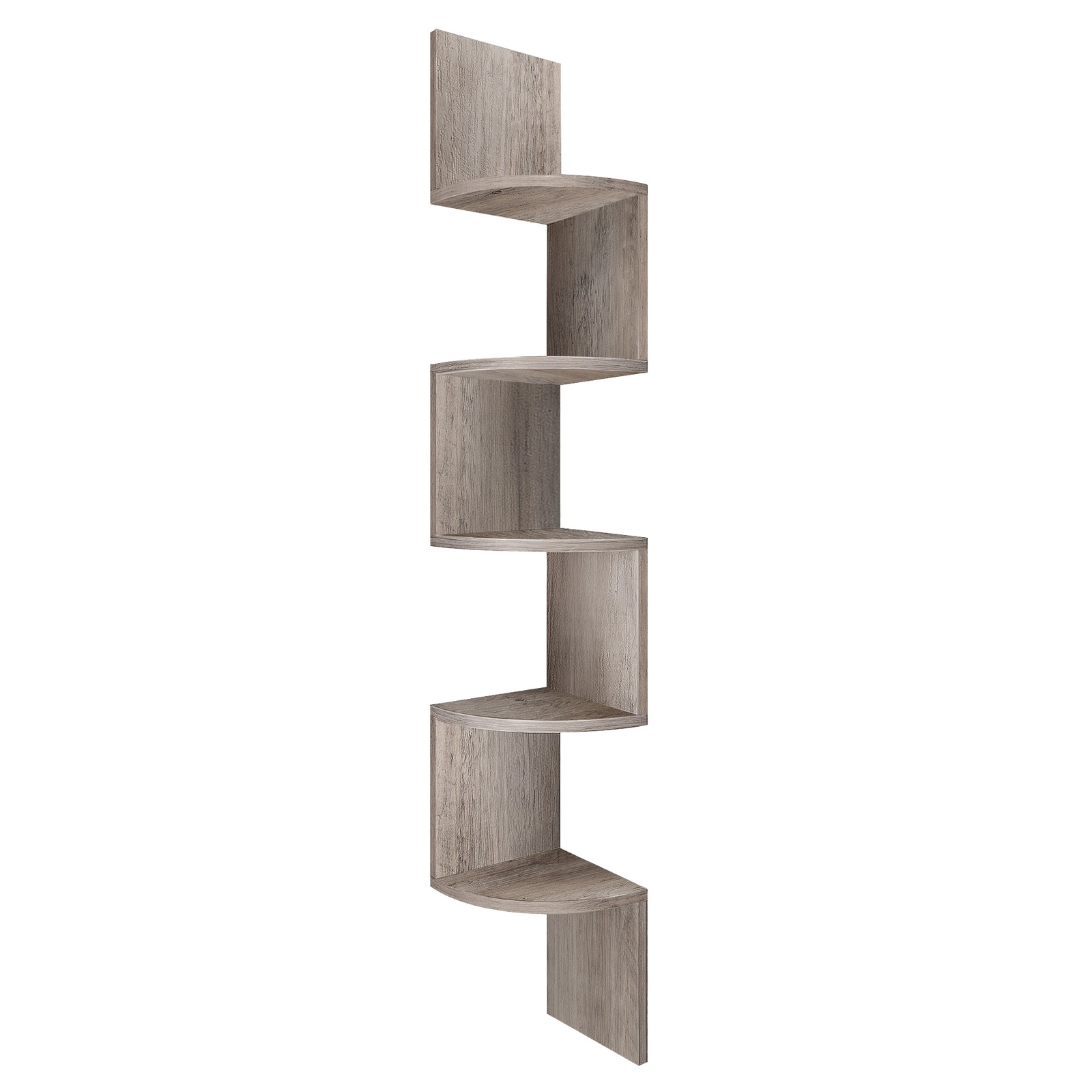 5-Tier Floating Corner Shelf, Wall Mounted Bookshelf