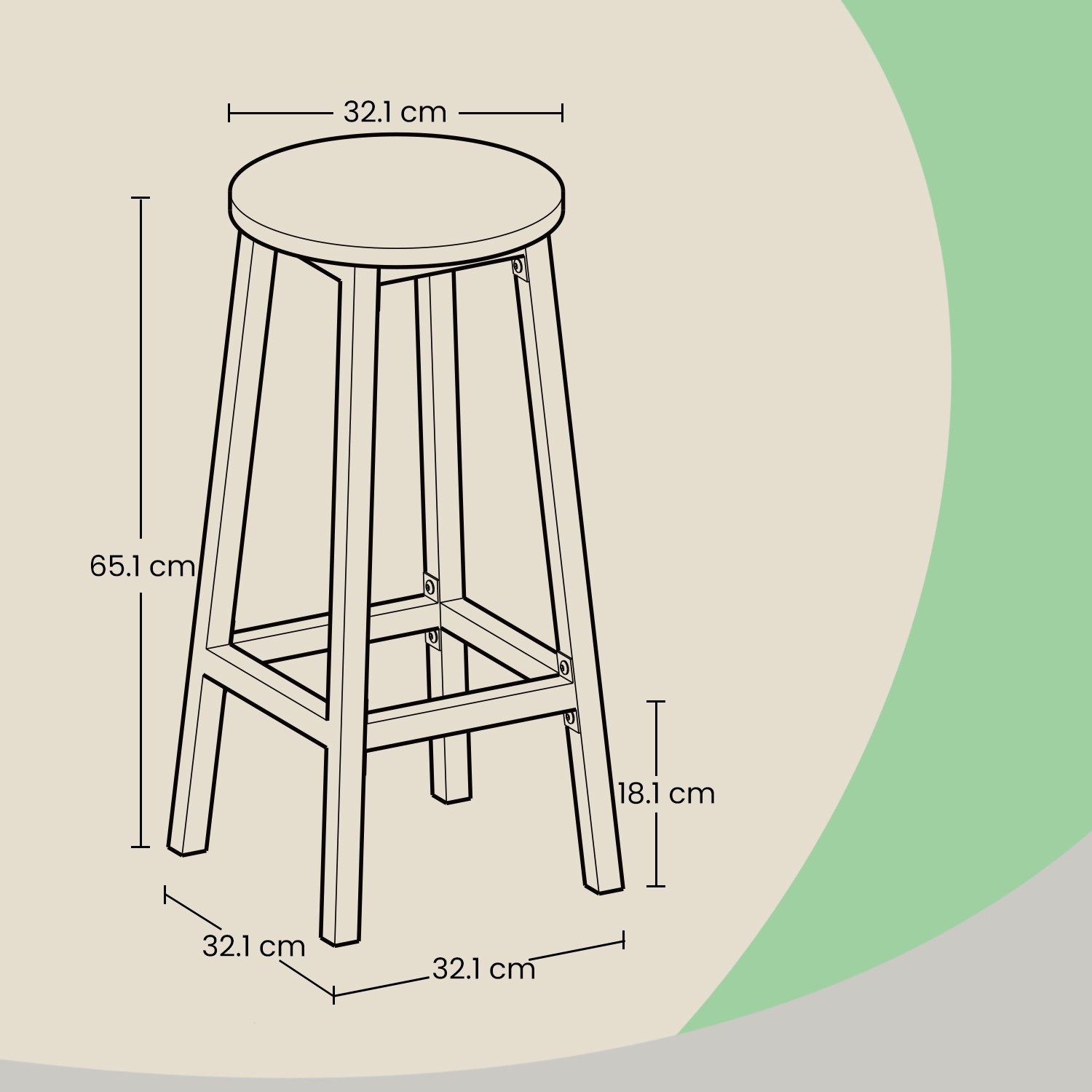 Bar Stools Set of 2, Kitchen Stools, Bar Chairs Footrest