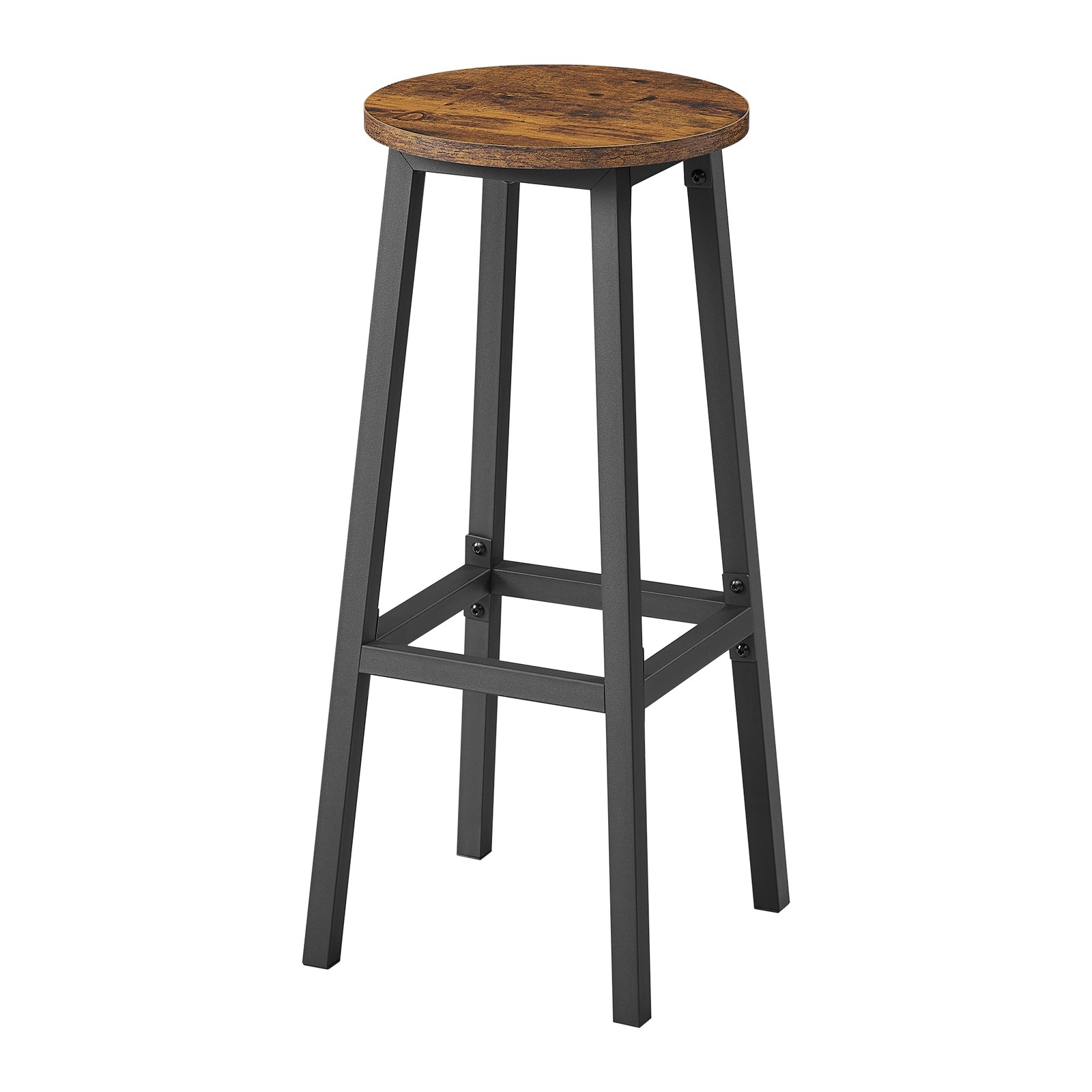 Bar Stools Set of 2, Metal Frame Kitchen Chairs with Footrest