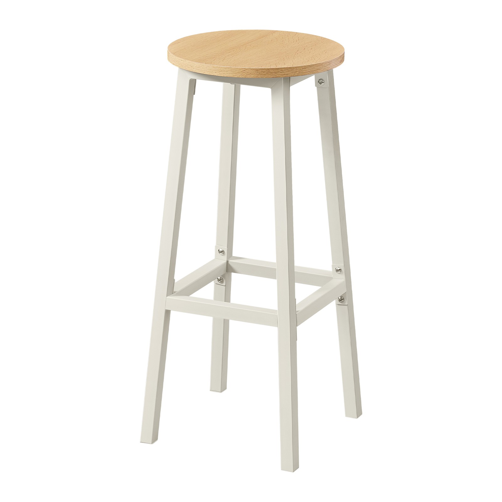 Set of 2 Counter Stools, Kitchen Bar Chairs with Footrest