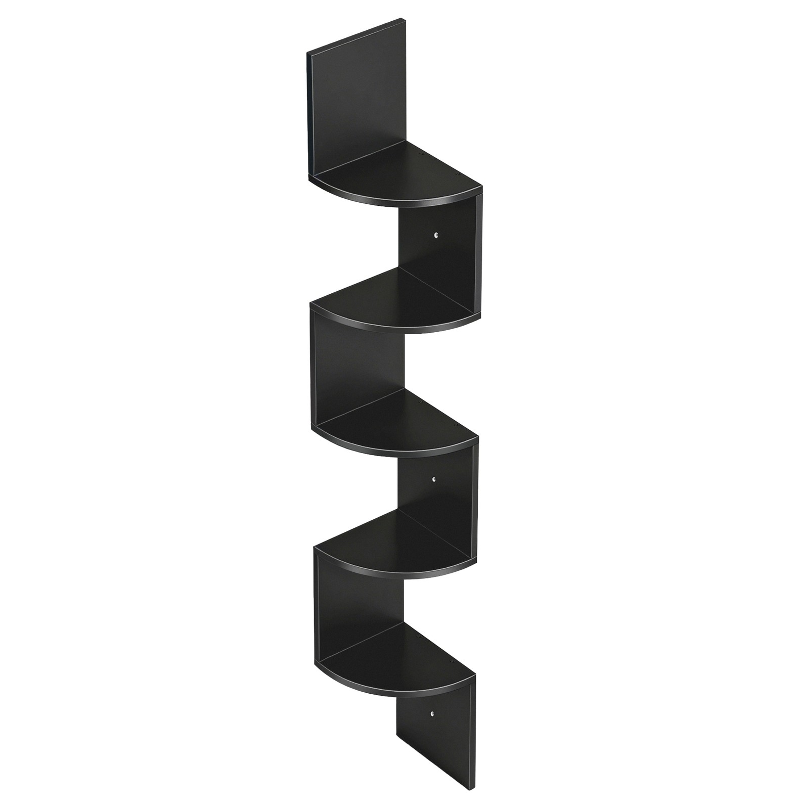 5-Tier Floating Corner Shelf, Wall Mounted Bookshelf
