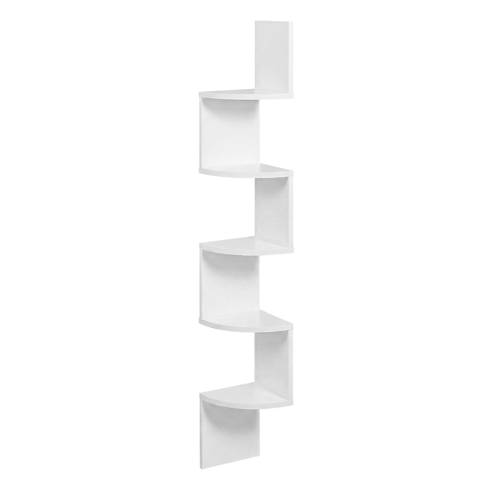 5-Tier Floating Corner Shelf, Wall Mounted Bookshelf