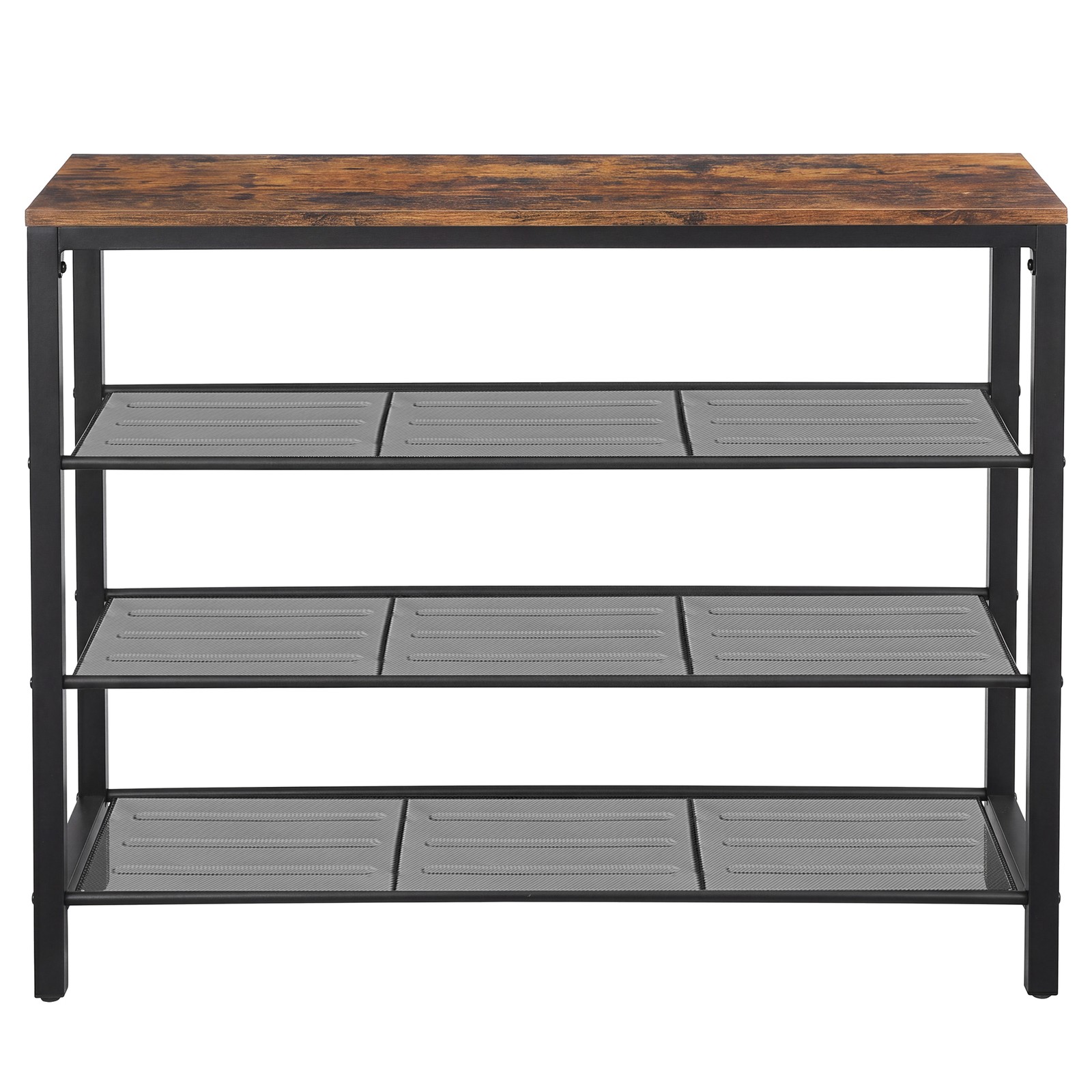 4-Tier Shoe Storage Shelf, Shoe Organizer Rack for Bedroom, Entryway, Living Room, Brown and Black