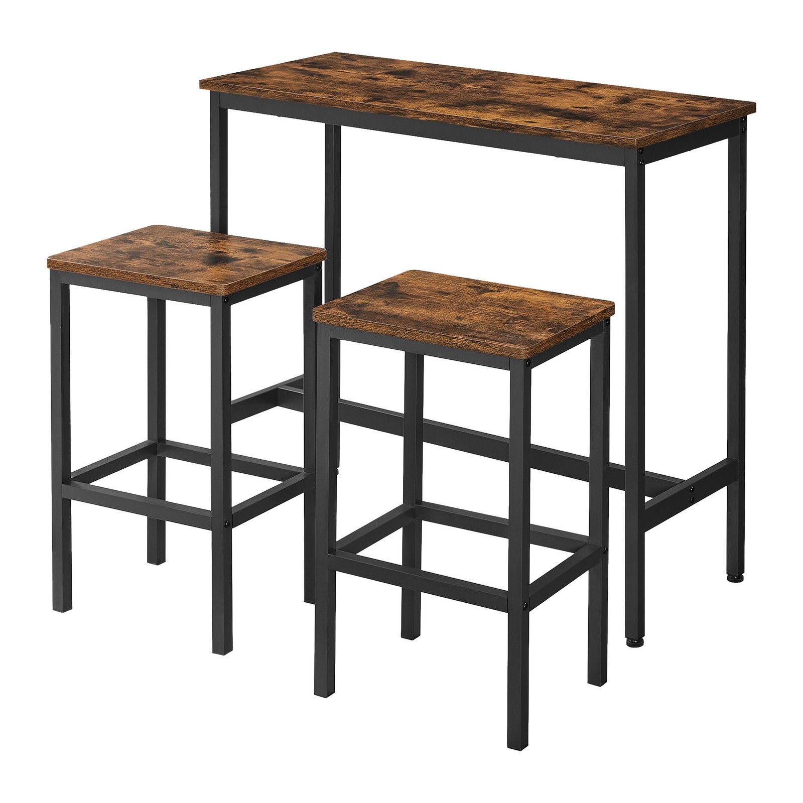 Bar Table and Chairs Set, Dining Table Set, Bar Kitchen Table with Stools Set of 2