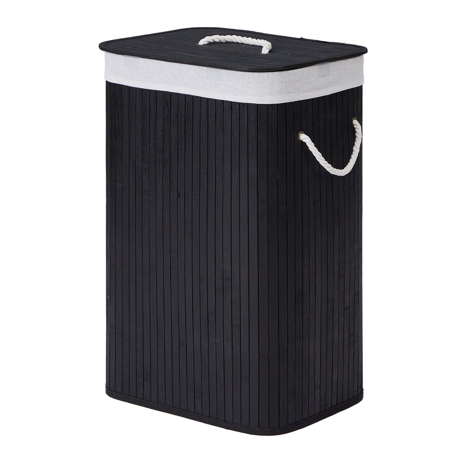 Foldable Laundry Hamper with Lid, 72 L Bamboo Laundry Basket, Storage Hamper with 3 Handles