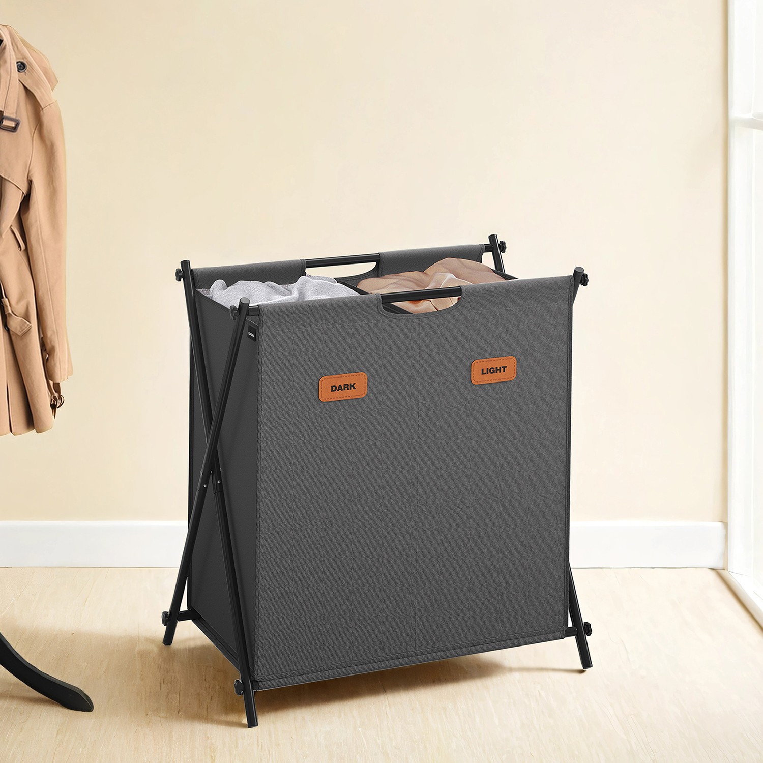 Laundry Hamper, Laundry Basket, 115 L Laundry Sorter 2 Sections Laundry Hamper, Laundry Basket, 115 L Laundry Sorter 2 Sections