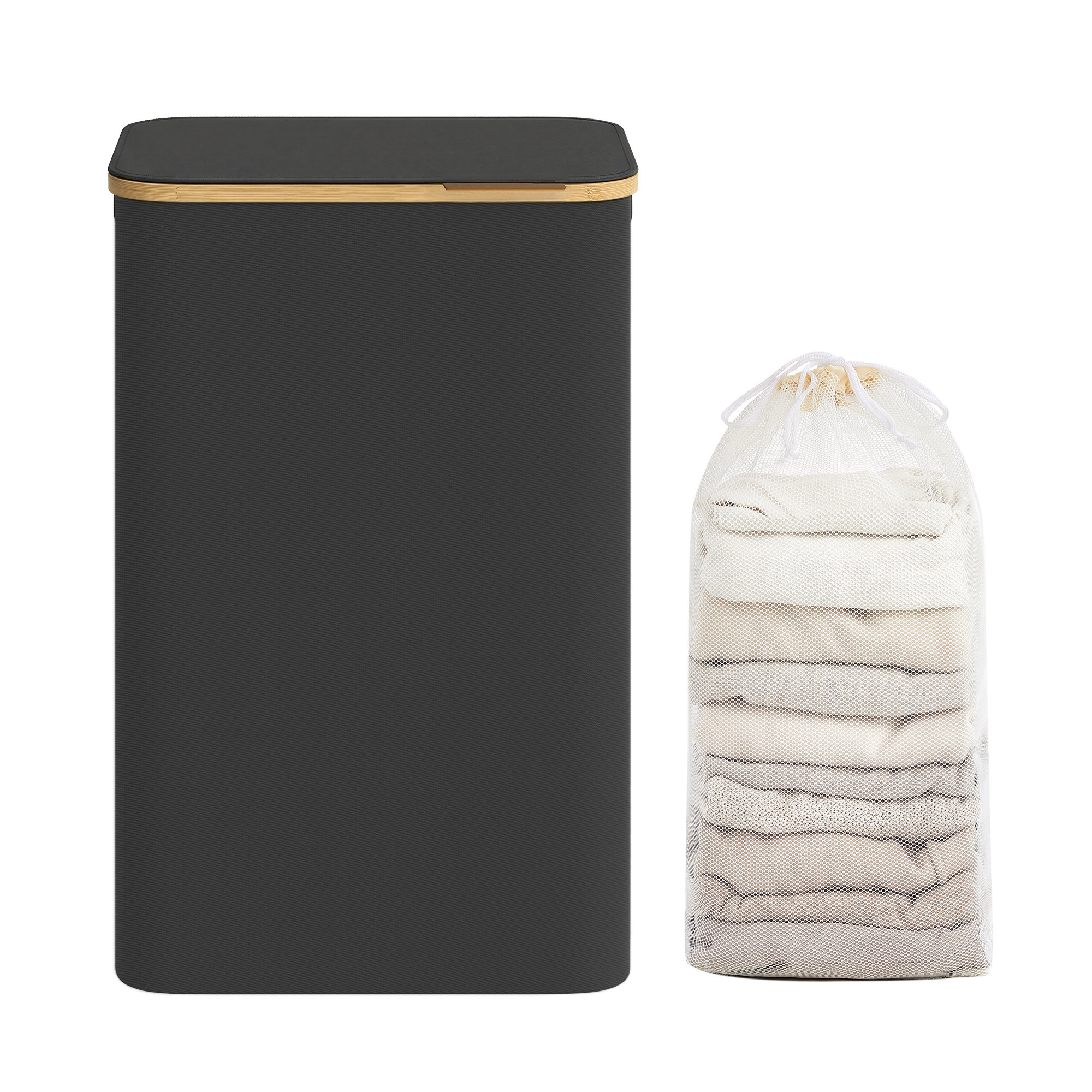 Laundry Hamper with Lid, Large Laundry Basket, 90 L
