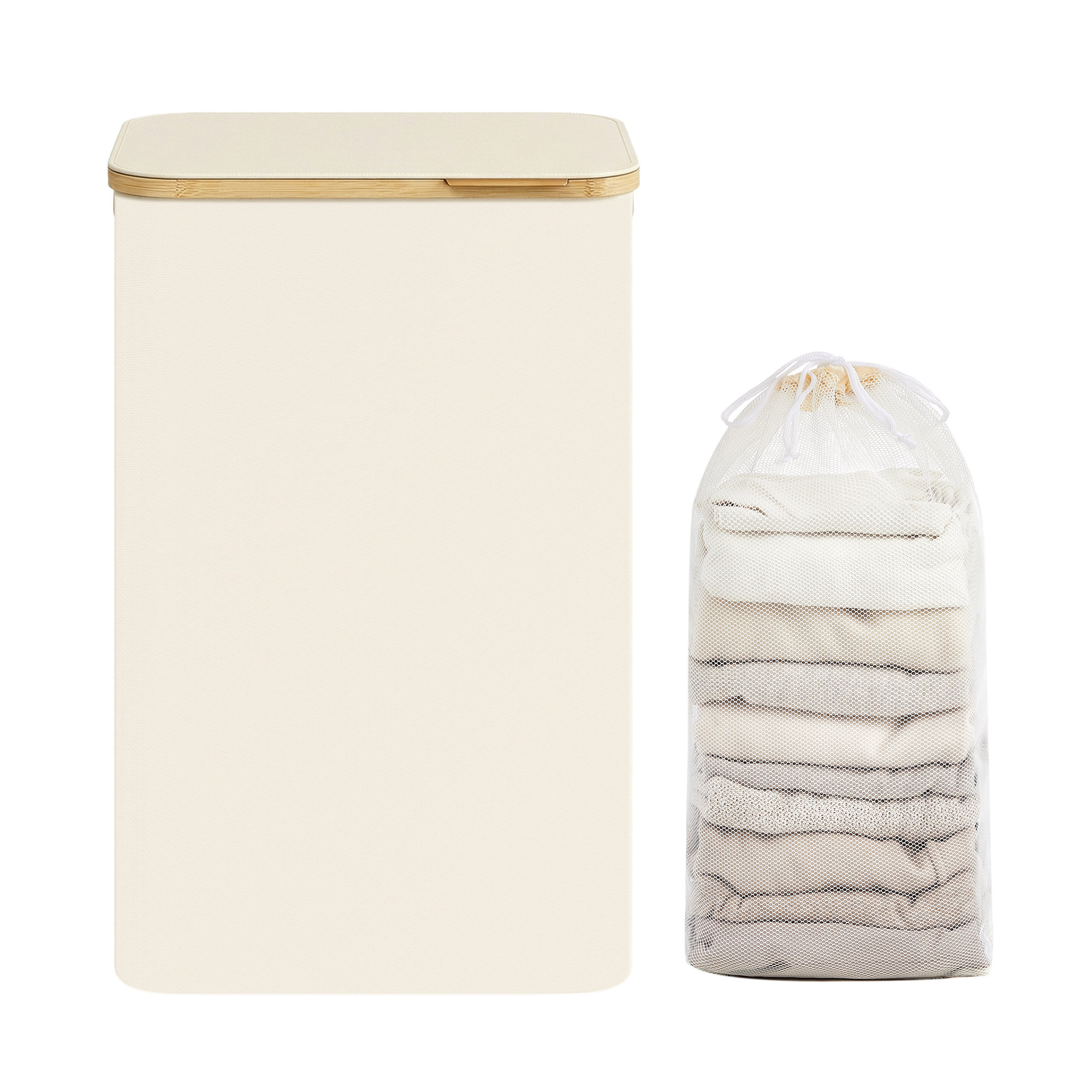 Laundry Hamper with Lid, Large Laundry Basket, 90 L