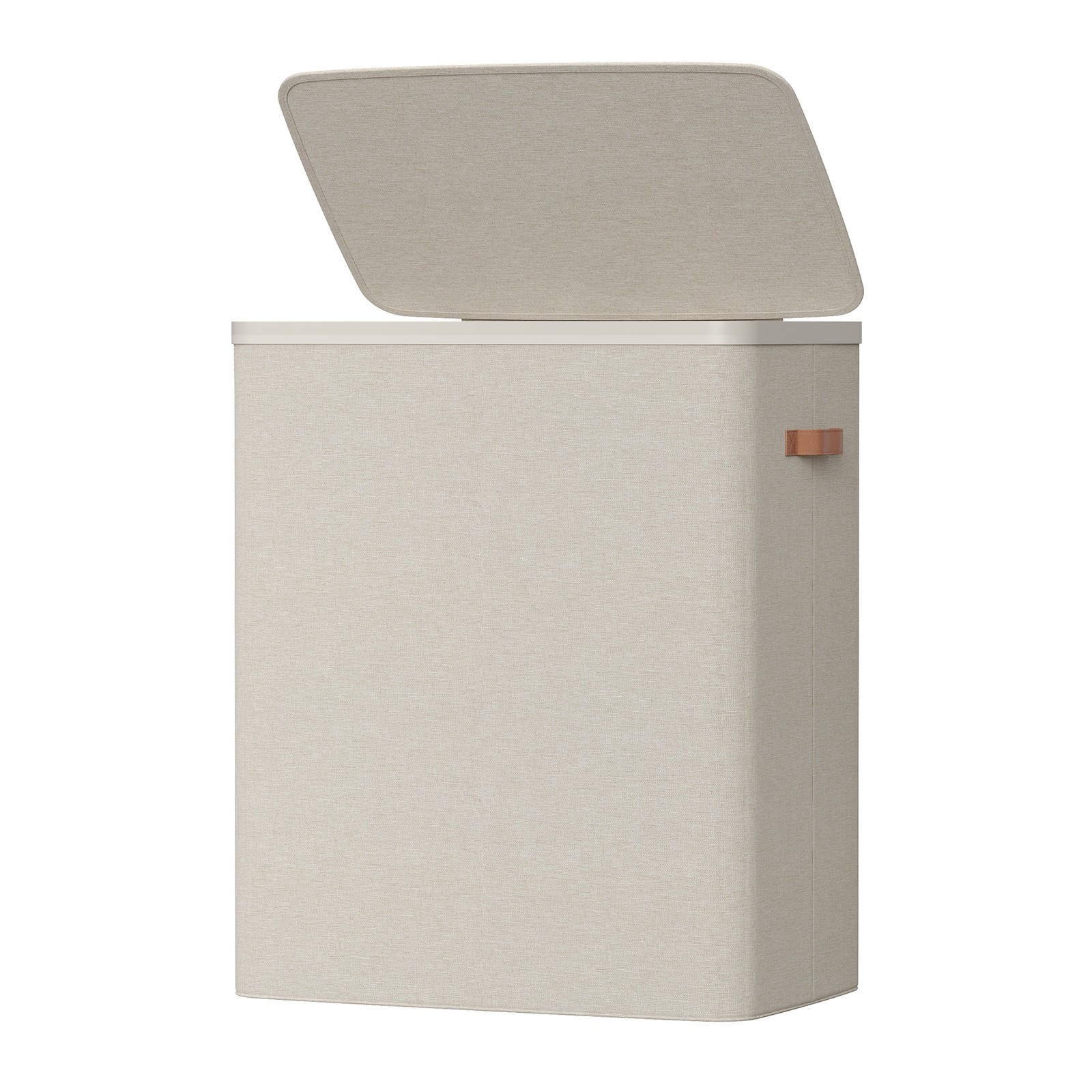 Large Laundry Hamper, 3-Compartment Basket with Removable Liners