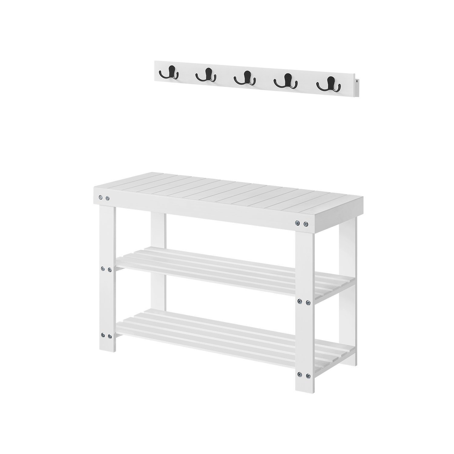 Multifunctional Hall Tree with Bench, Coat Rack Shoe Bench Set Multifunctional Hall Tree with Bench, Coat Rack Shoe Bench Set