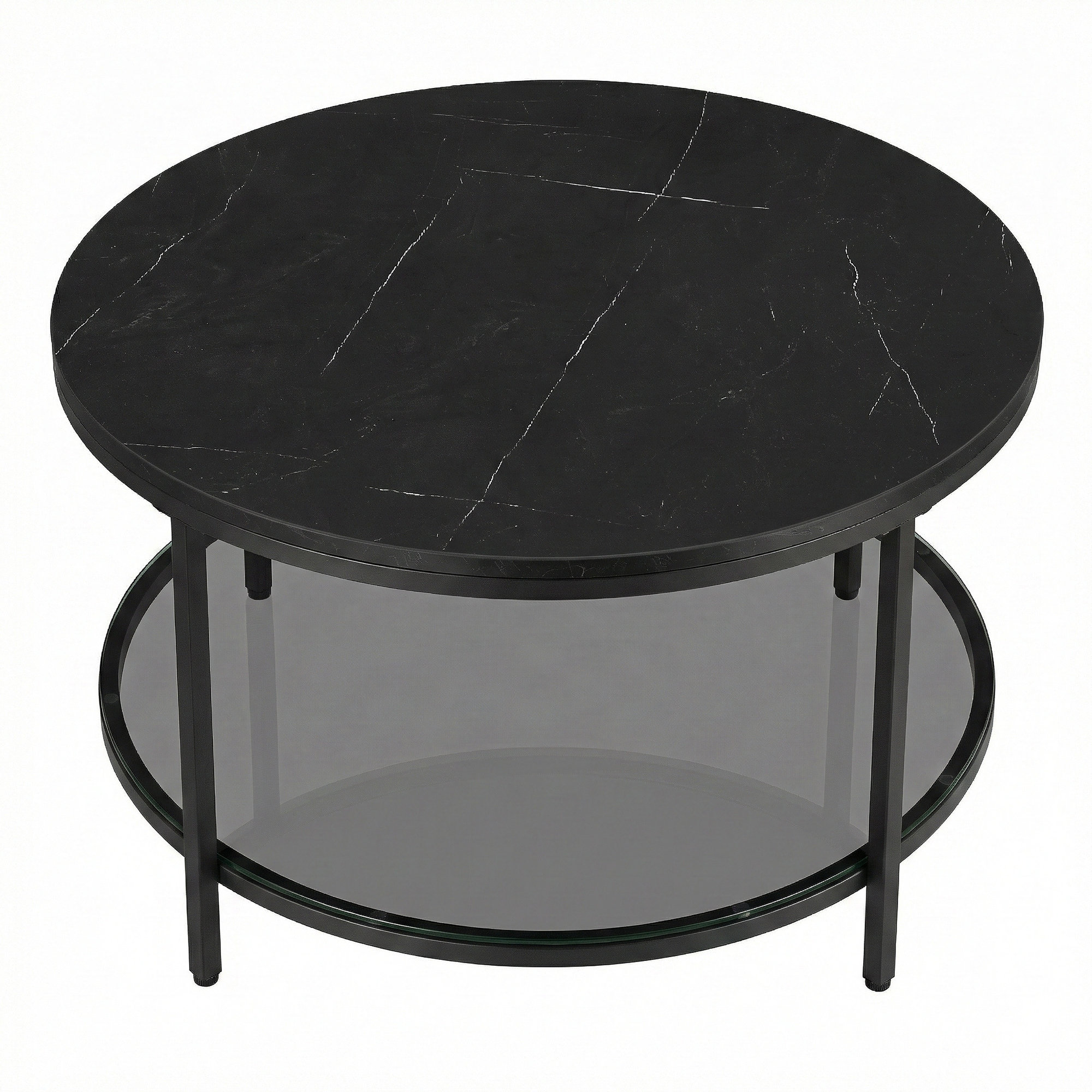 Modern Round Coffee Table, Easy Assembly, Cocktail Sofa Table