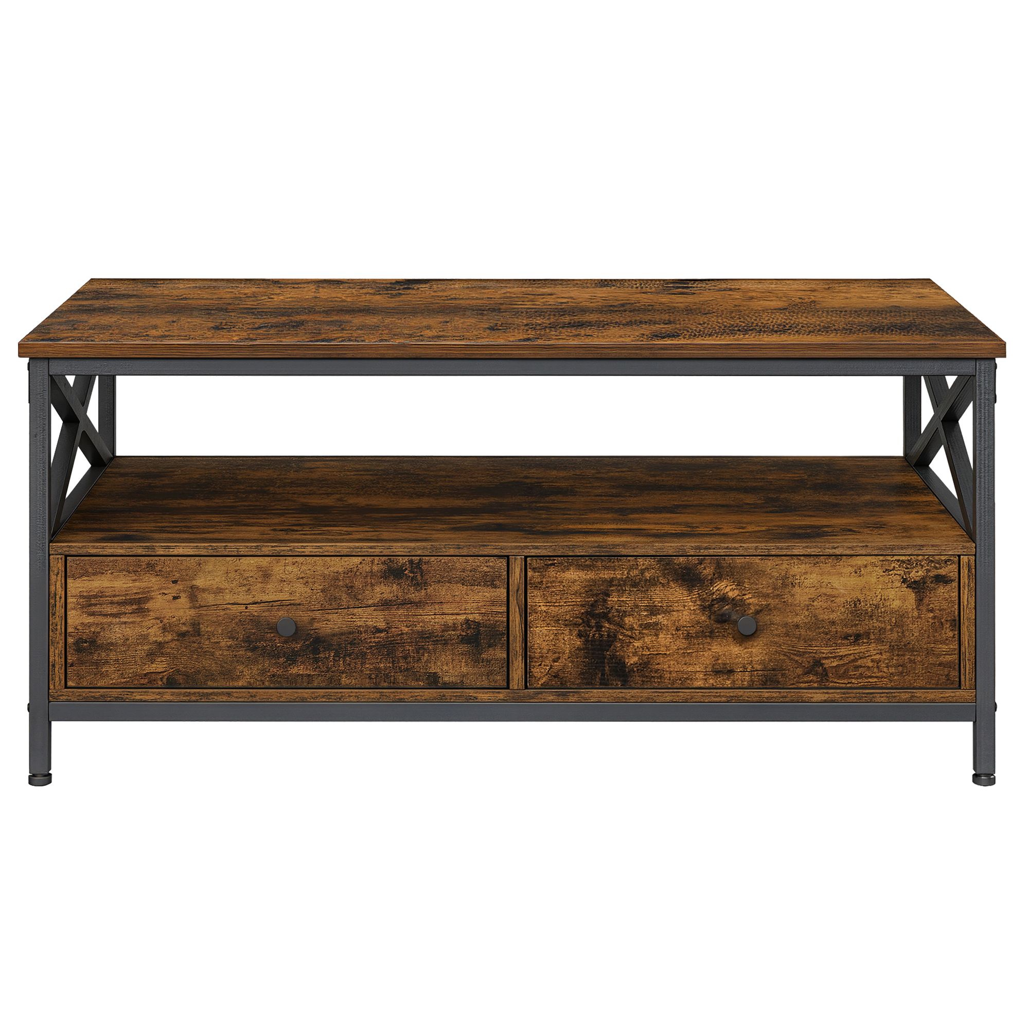 Coffee Table, Living Room Table, 2 Drawers