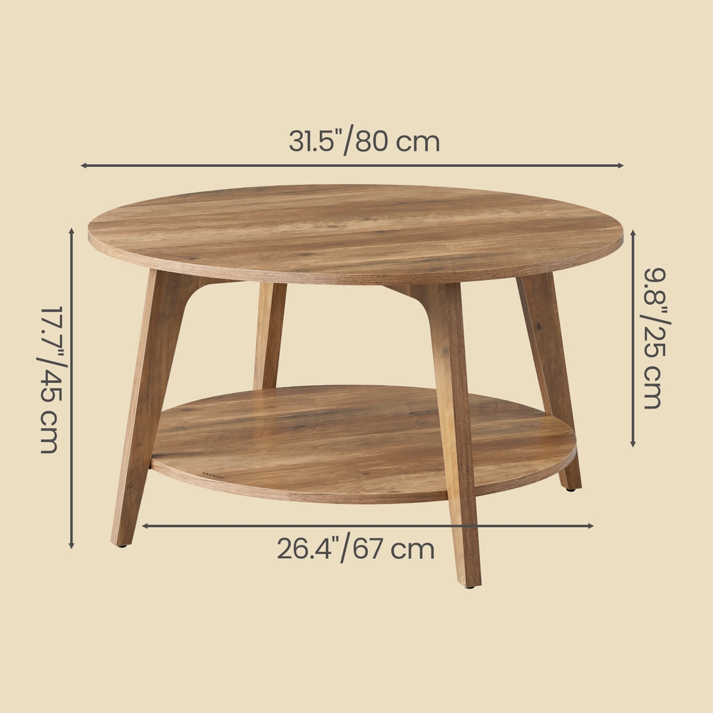 Modern Storage Table, 2-Tier Coffee Table with Sliding Drawers