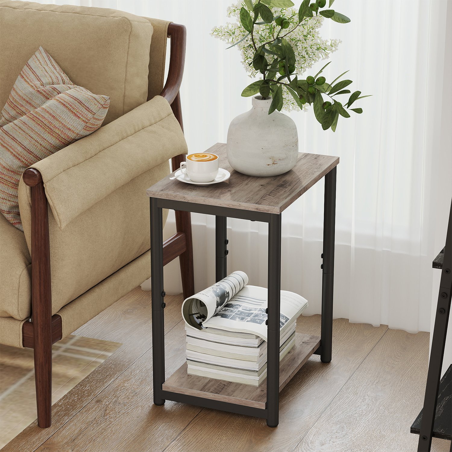 Side Table, Small End Table, Nightstand for Living Room
