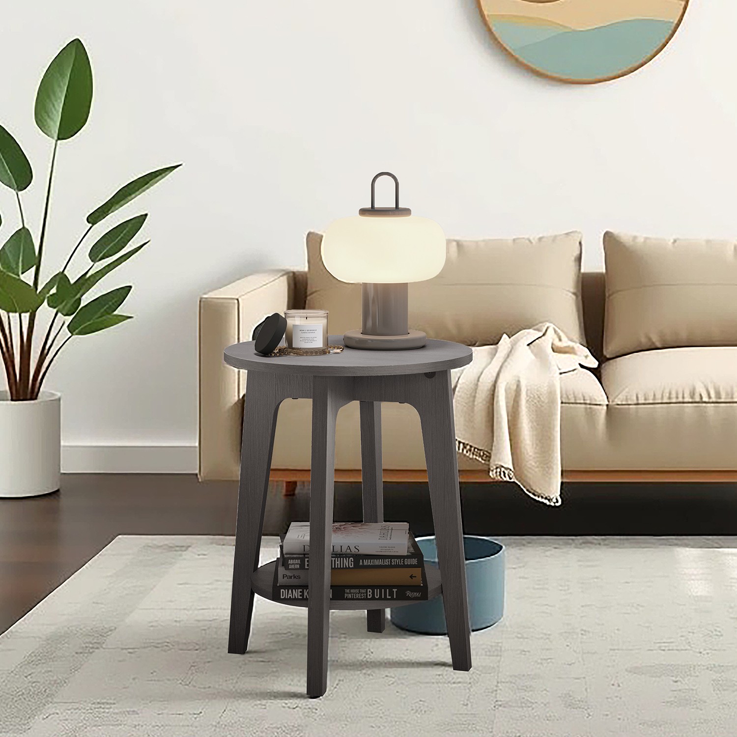End Table with Bottom Shelf, Modern, Side Table