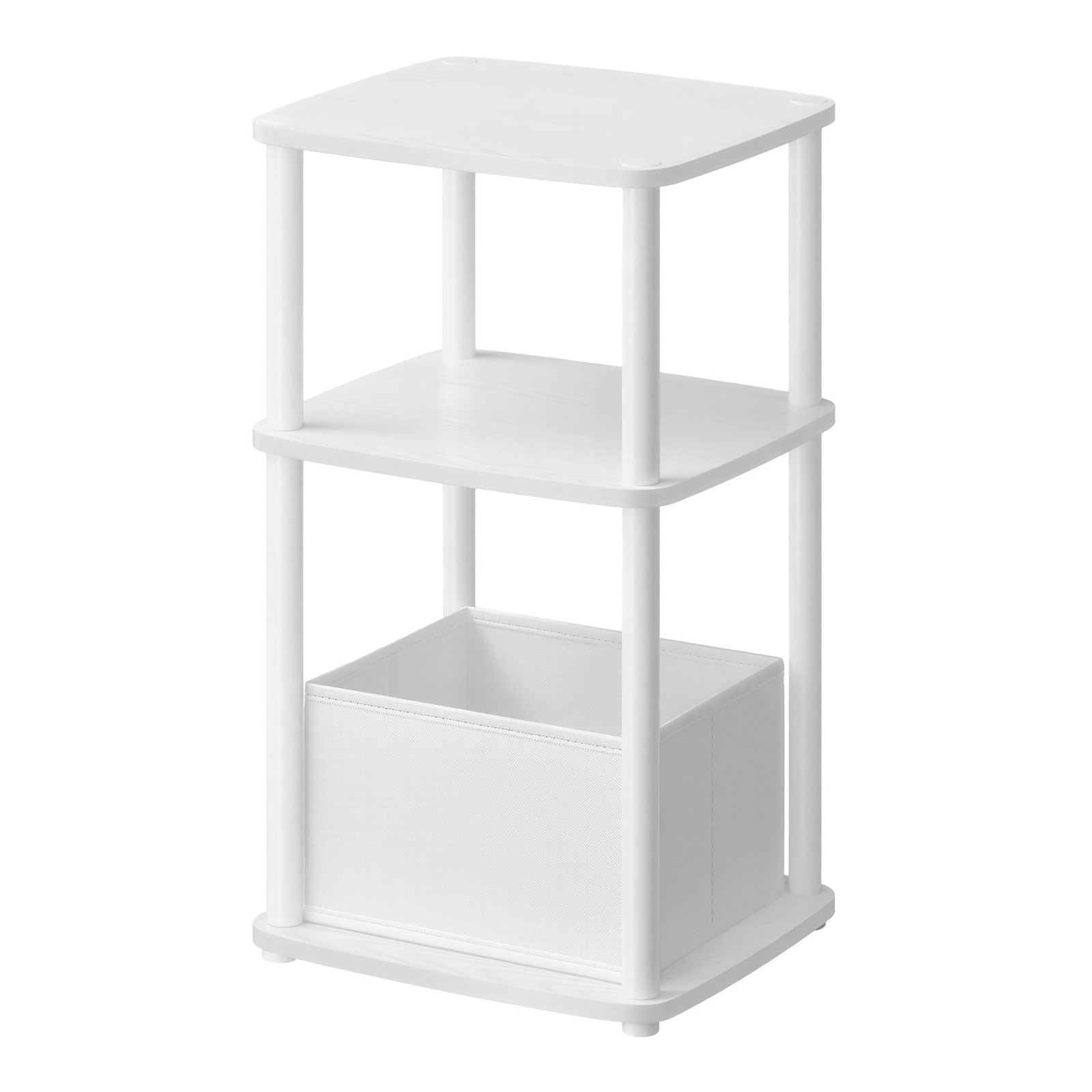 Superfast Toolless Assembly, Side Table, 3-Tier Nightstand with Fabric Basket Superfast Toolless Assembly, Side Table, 3-Tier Nightstand with Fabric Basket