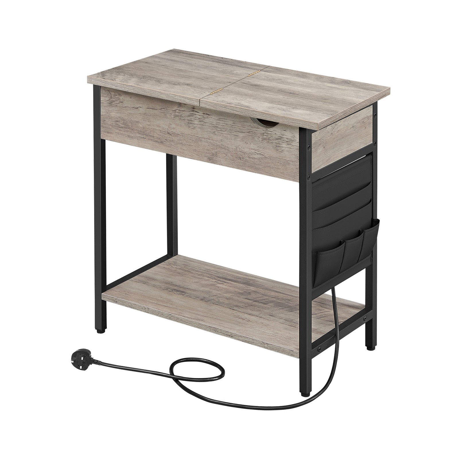 Narrow Nightstand with Power Outets, Side End Table, for Living Room Narrow Nightstand with Power Outets, Side End Table, for Living Room