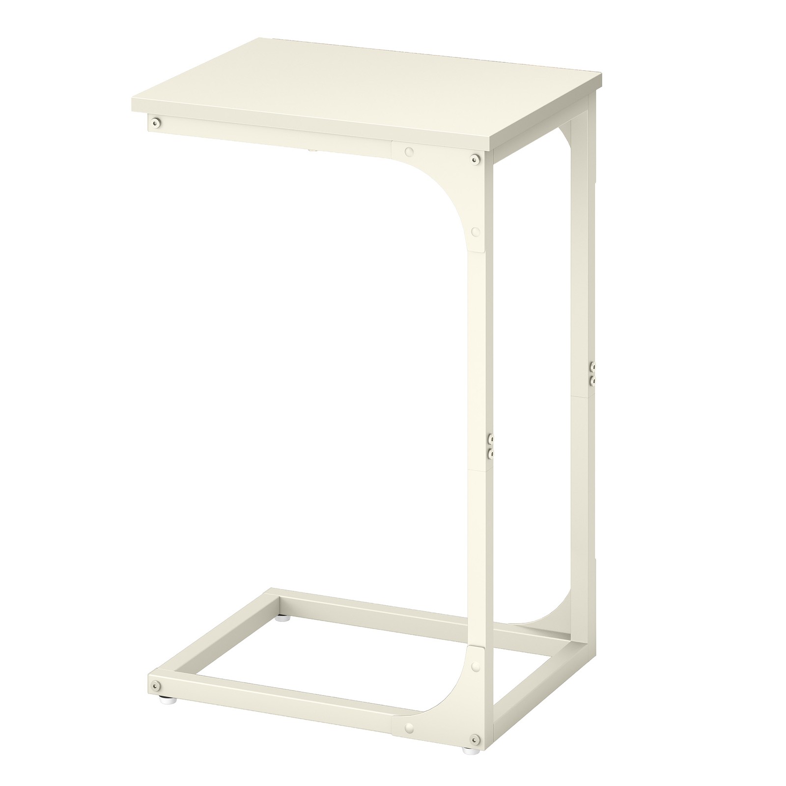 C-Shaped Sofa Table, End Table with Metal Frame