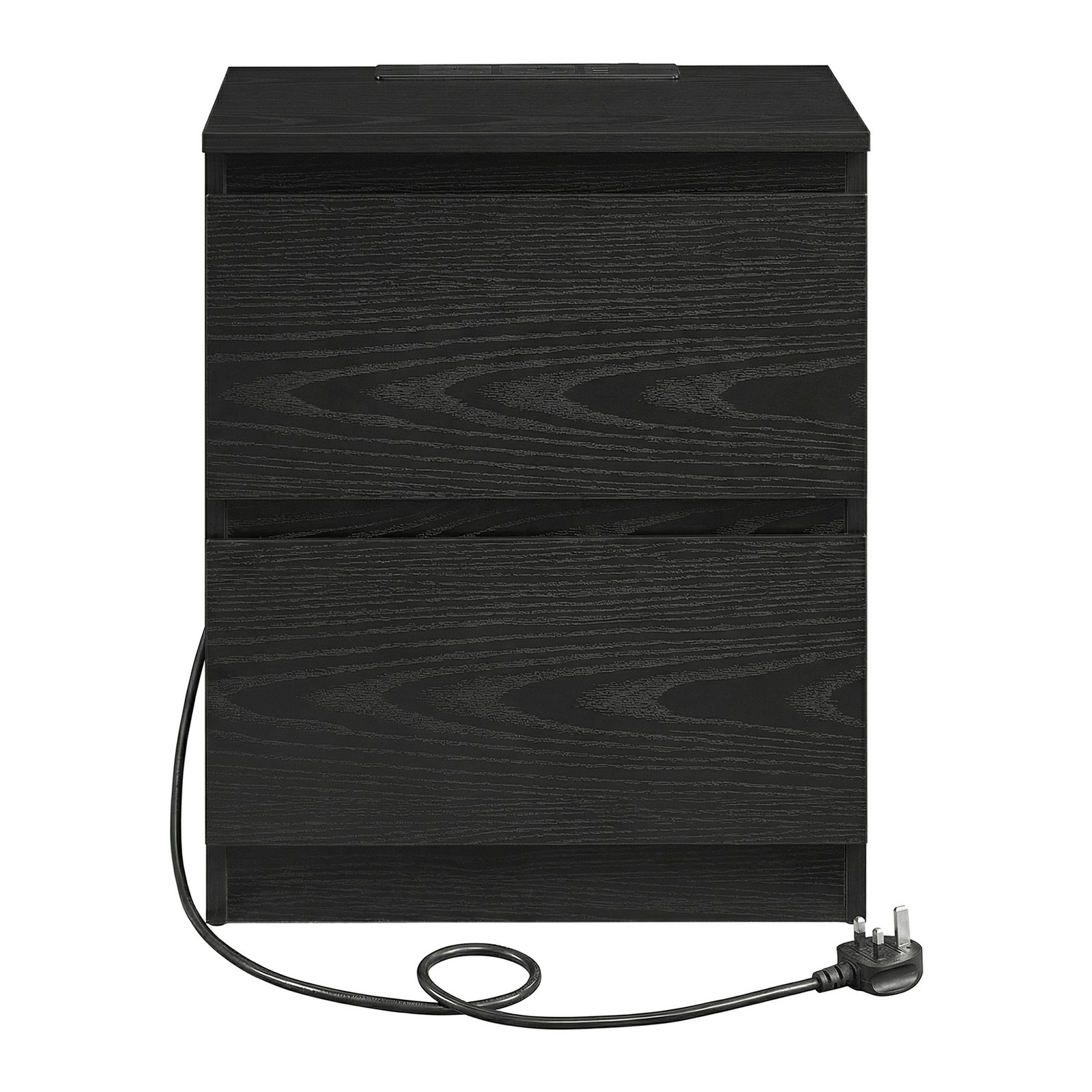 Nightstand with Charging Station, Bedside Table with Drawers