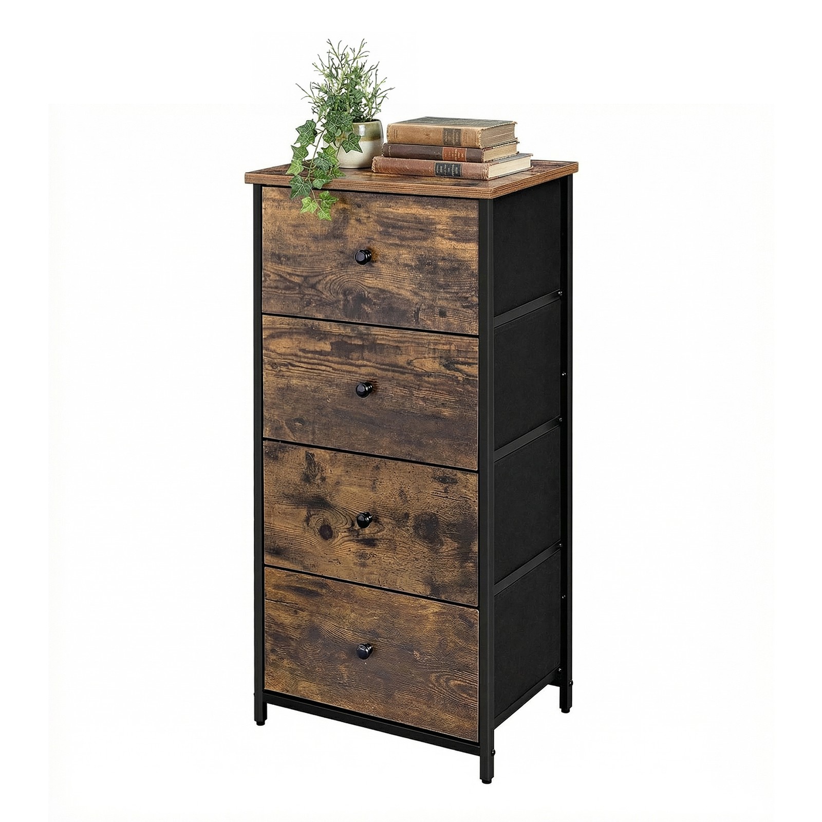 Tall Fabric Dresser, 4-Drawer Storage Unit with Metal Frame
