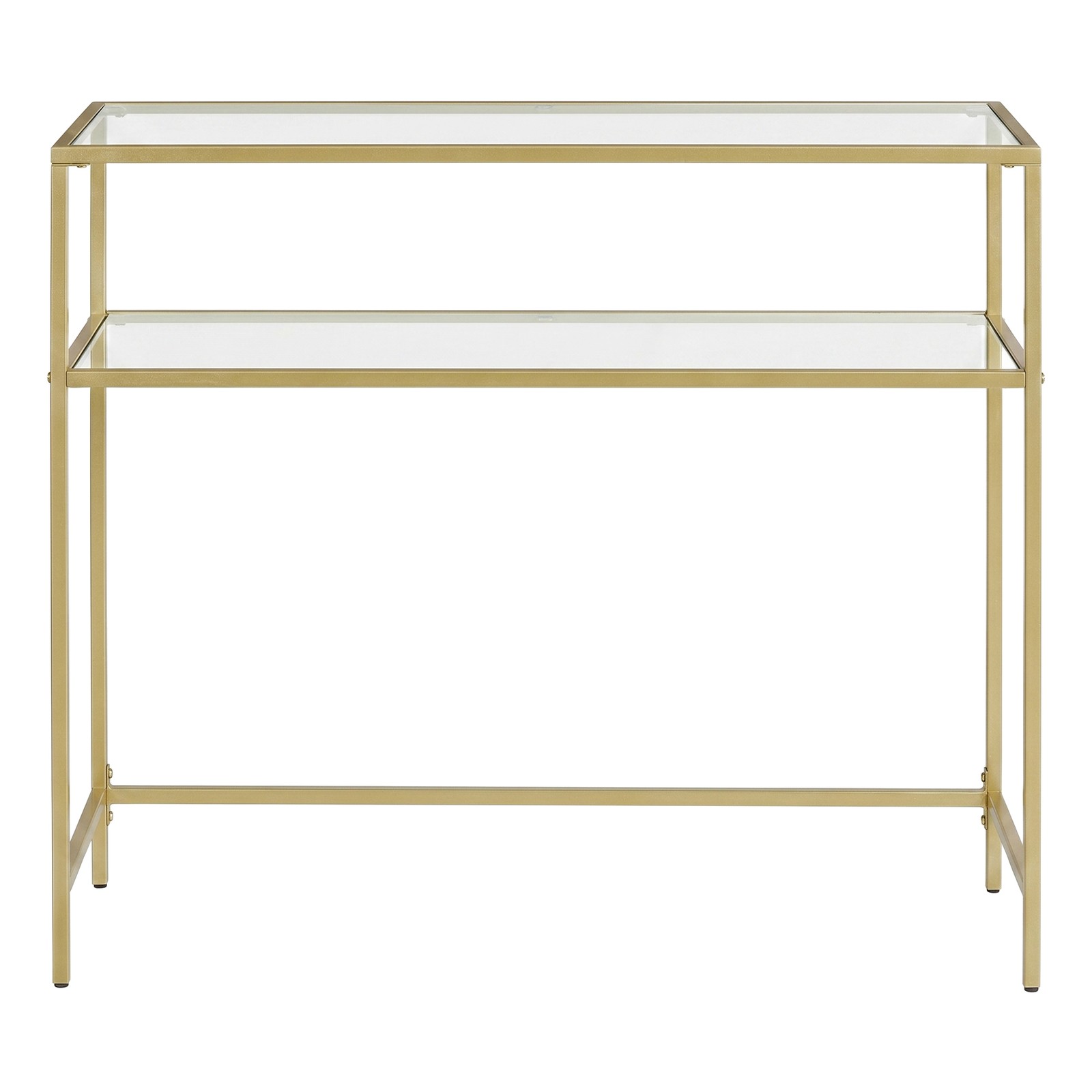 Modern Entryway Table, Console Table with Tempered Glass Tabletop, Sofa Table, Gold