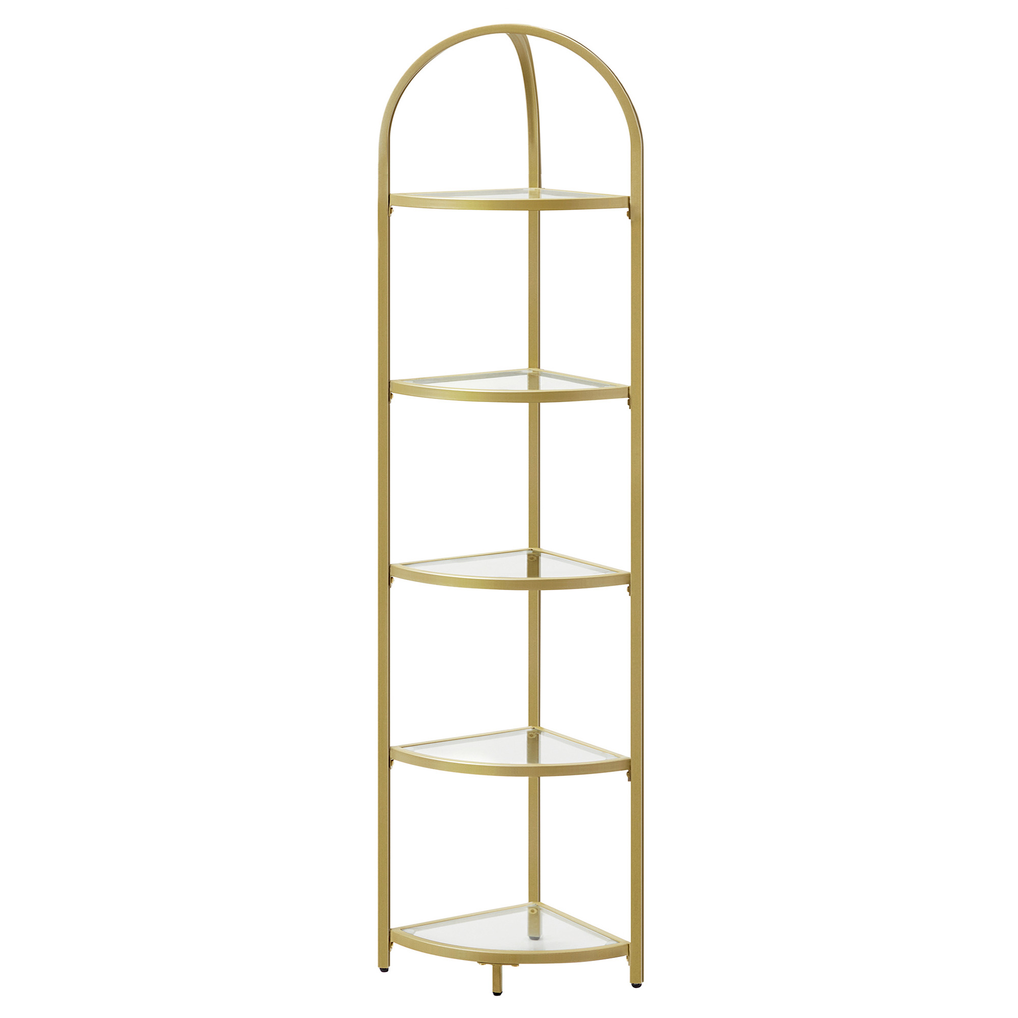 5-Tier Corner Shelf Stand, Corner Bookshelf, Bathroom Organizer