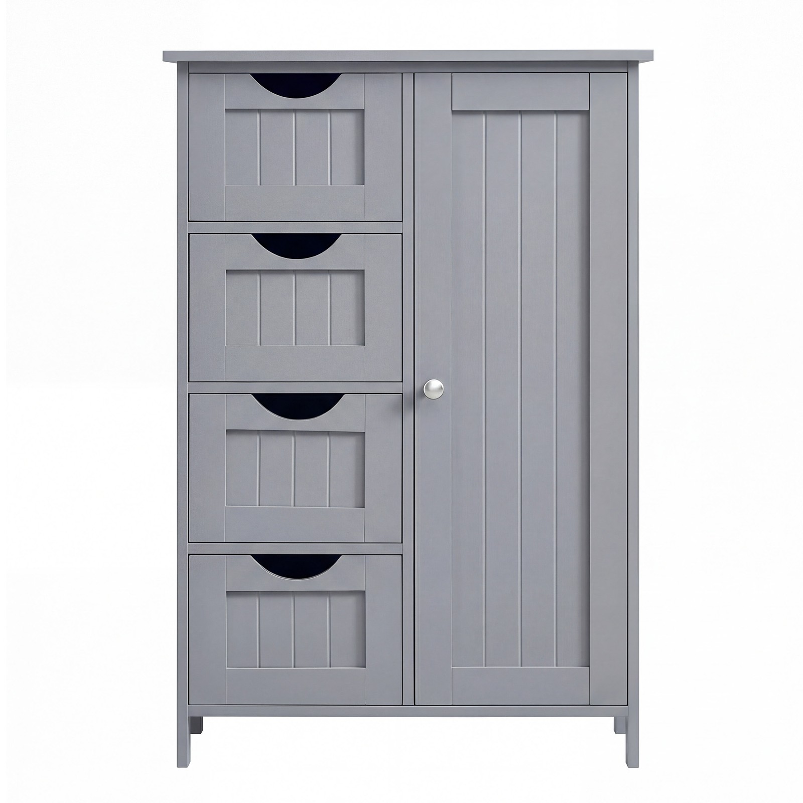 Bathroom Floor Storage Cabinet, Bathroom Storage Unit with 4 Drawers, Freestanding Bathroom Cabinet with 1 Door