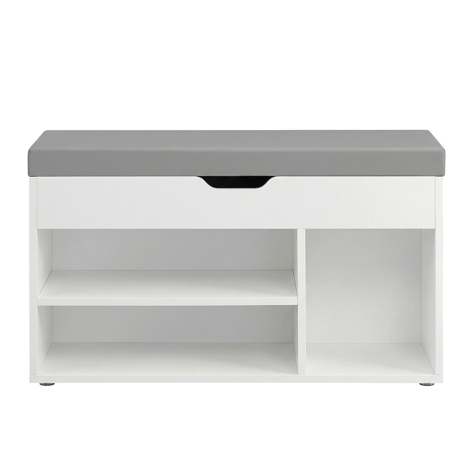 Storage Bench with Padded Seat, Shoe Bench for Living Room Lounge Hallway Bedroom, Loads 150 kg, White