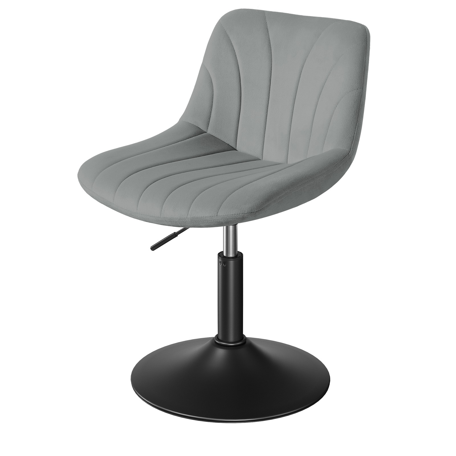 Velvet Dressing Table Chair, Height-Adjustable Swivel Stool with Backrest