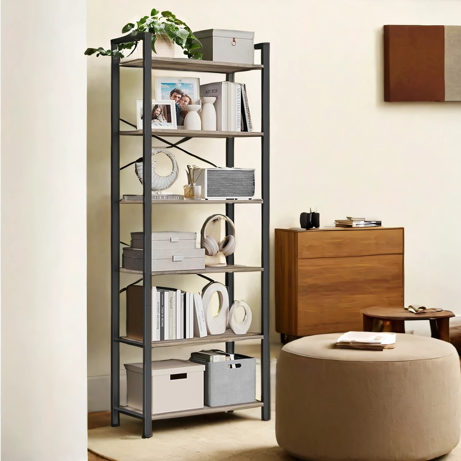 6-Tier Bookshelf, Bookcase, Shelving Unit
