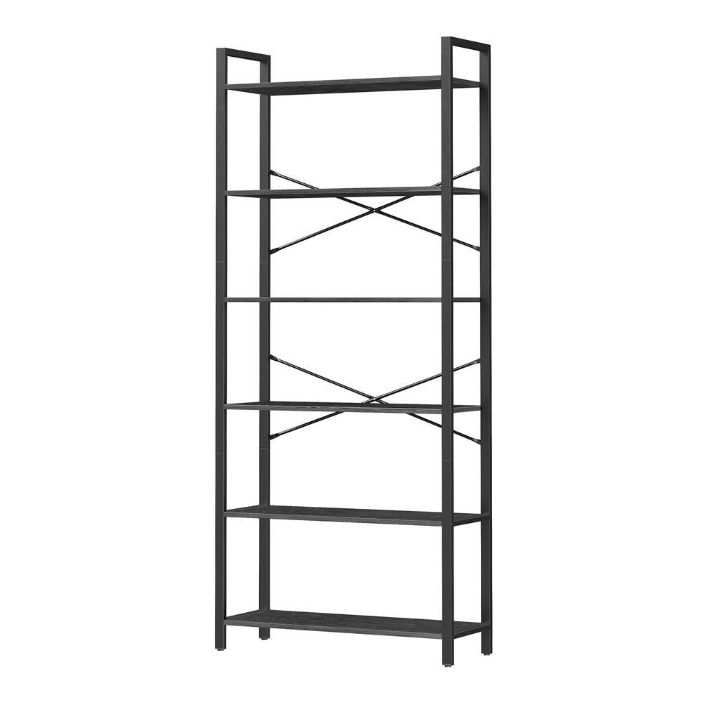 Freestanding Storage Shelf, Industrial Steel Frame Bookcase