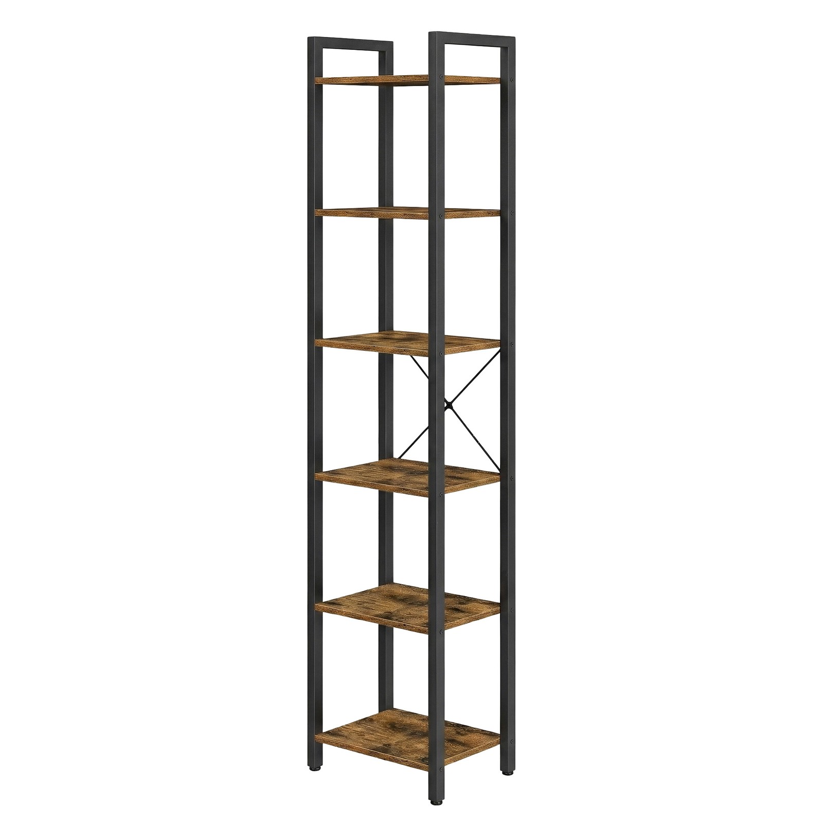 Storage Rack with 6 Tiers, Book Shelf, 30 x 40 x 187.5 cm, for Study, Living Room, Bedroom, Brown