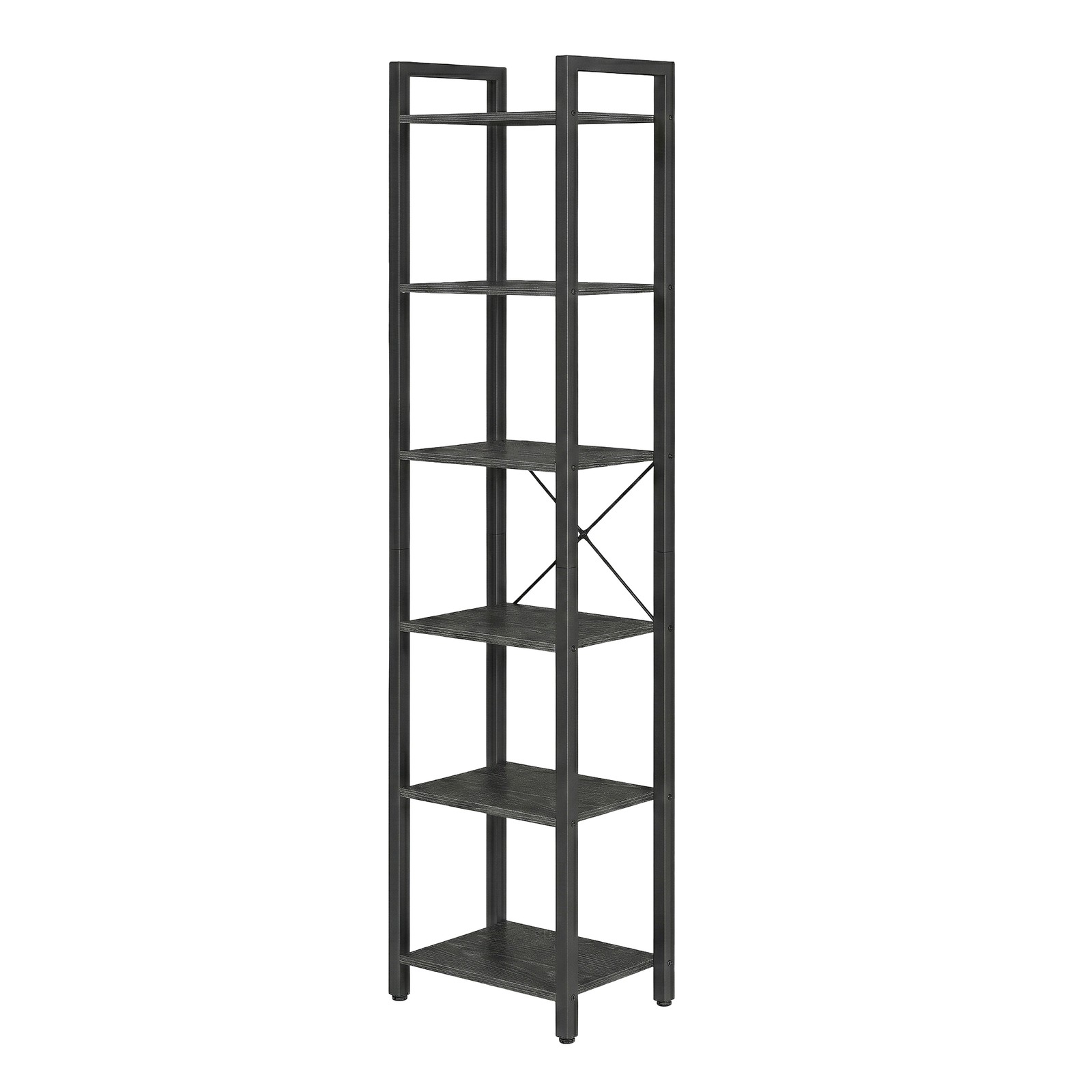Storage Rack with 6 Tiers, Book Shelf, 30 x 40 x 187.5 cm, for Study, Living Room, Bedroom, Black
