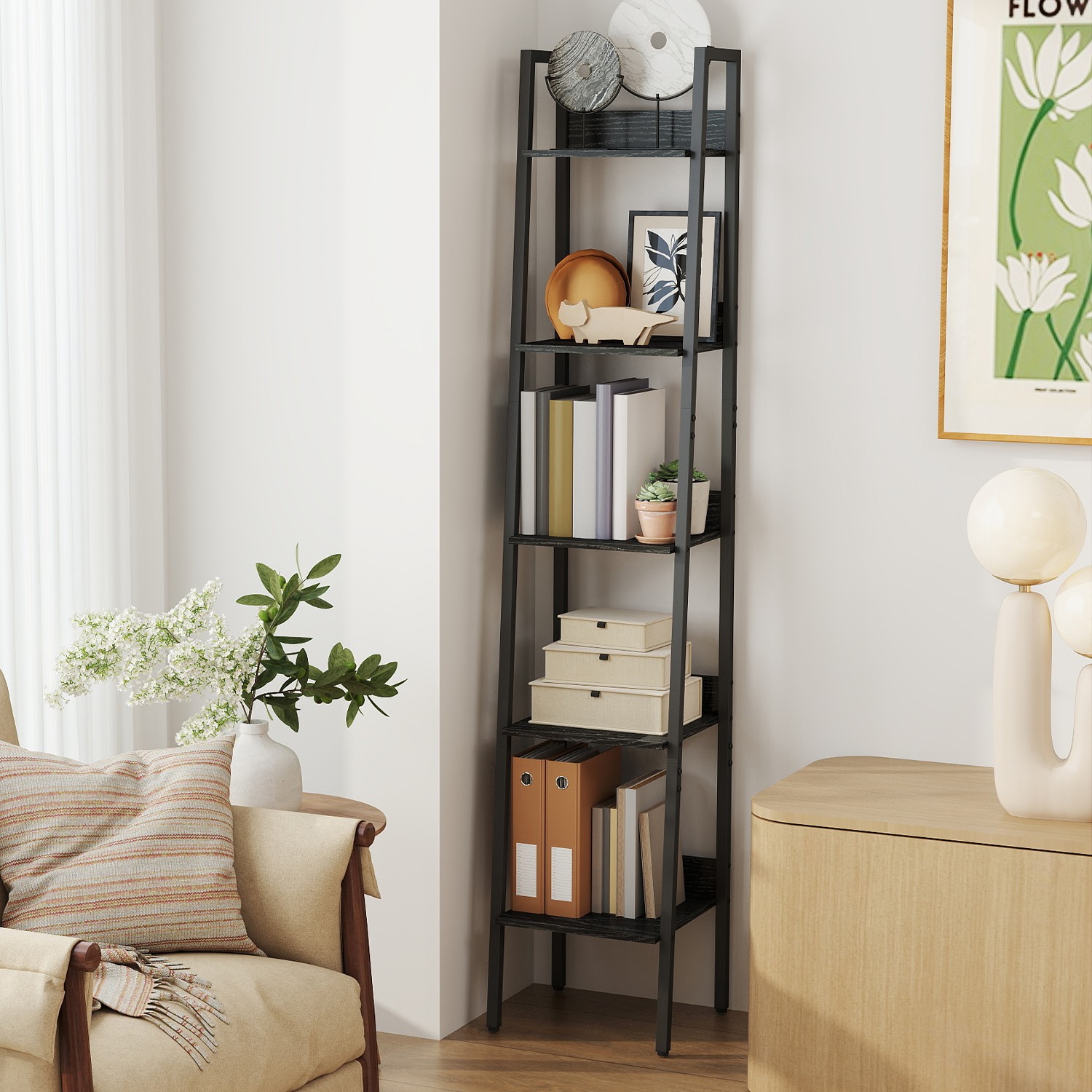 VASAGLE Bookshelf, 5-Tier Narrow Book Shelf, 11.8 x 13.3 x 66.9 Inches VASAGLE Bookshelf, 5-Tier Narrow Book Shelf, 11.8 x 13.3 x 66.9 Inches