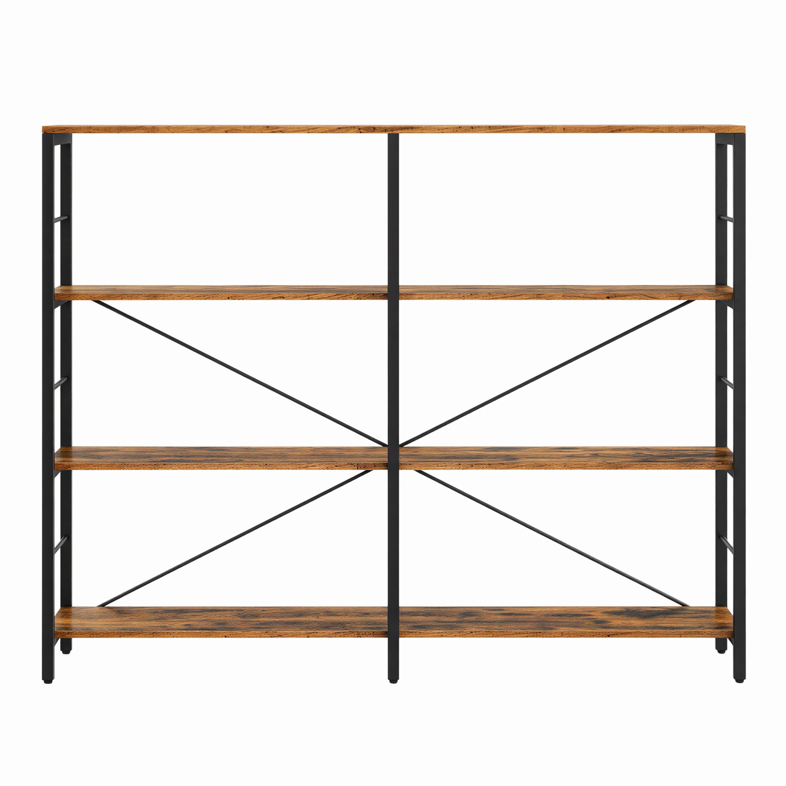 Tall Storage Rack, Industrial Style Bookcase, 4-Tier Shelving Unit for Living Room